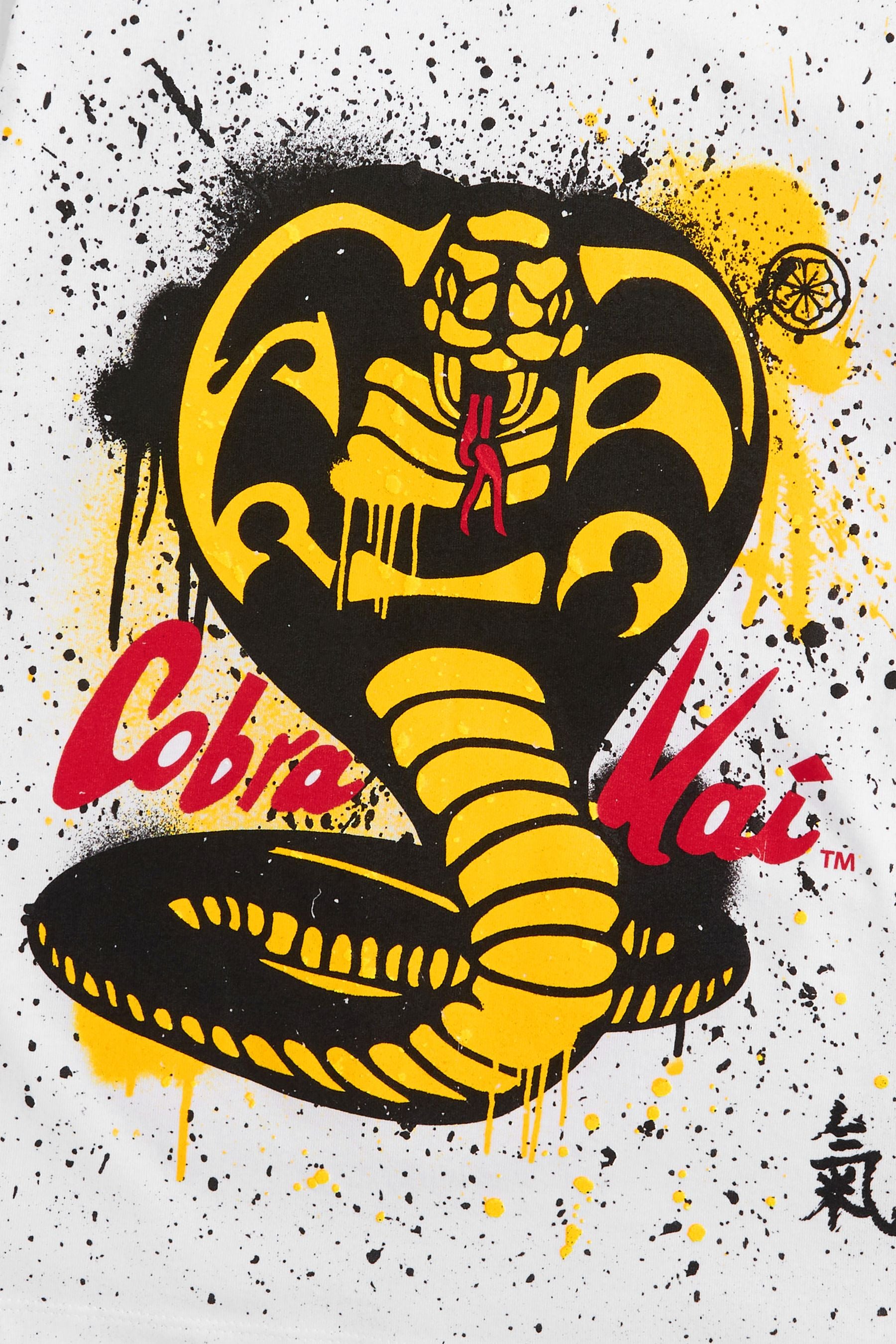 White Cobra Kai License T-Shirt (3-16yrs)