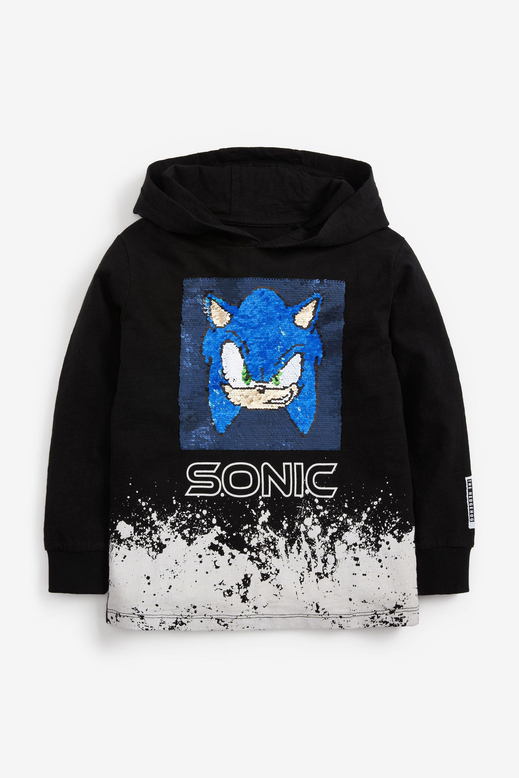 Black Sonic Flippy Sequin Hoodie (3-14yrs)