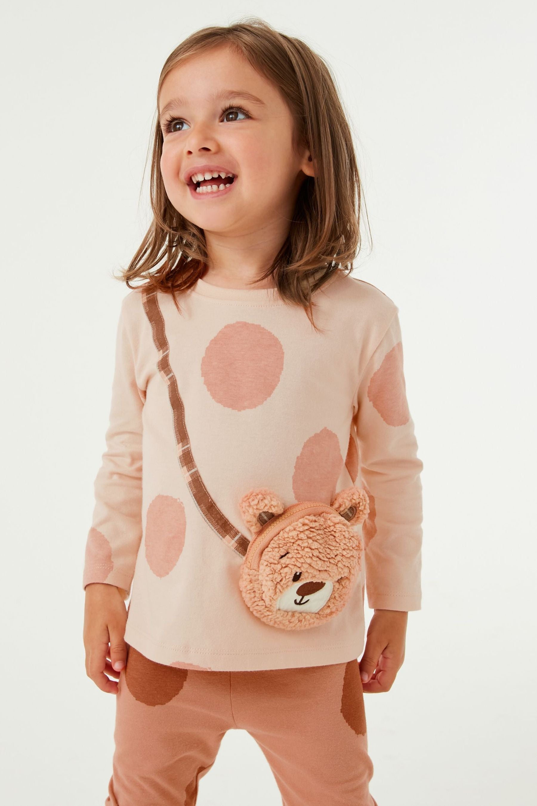 Brown Bear Long Sleeve Bag T-Shirt (3mths-7yrs)