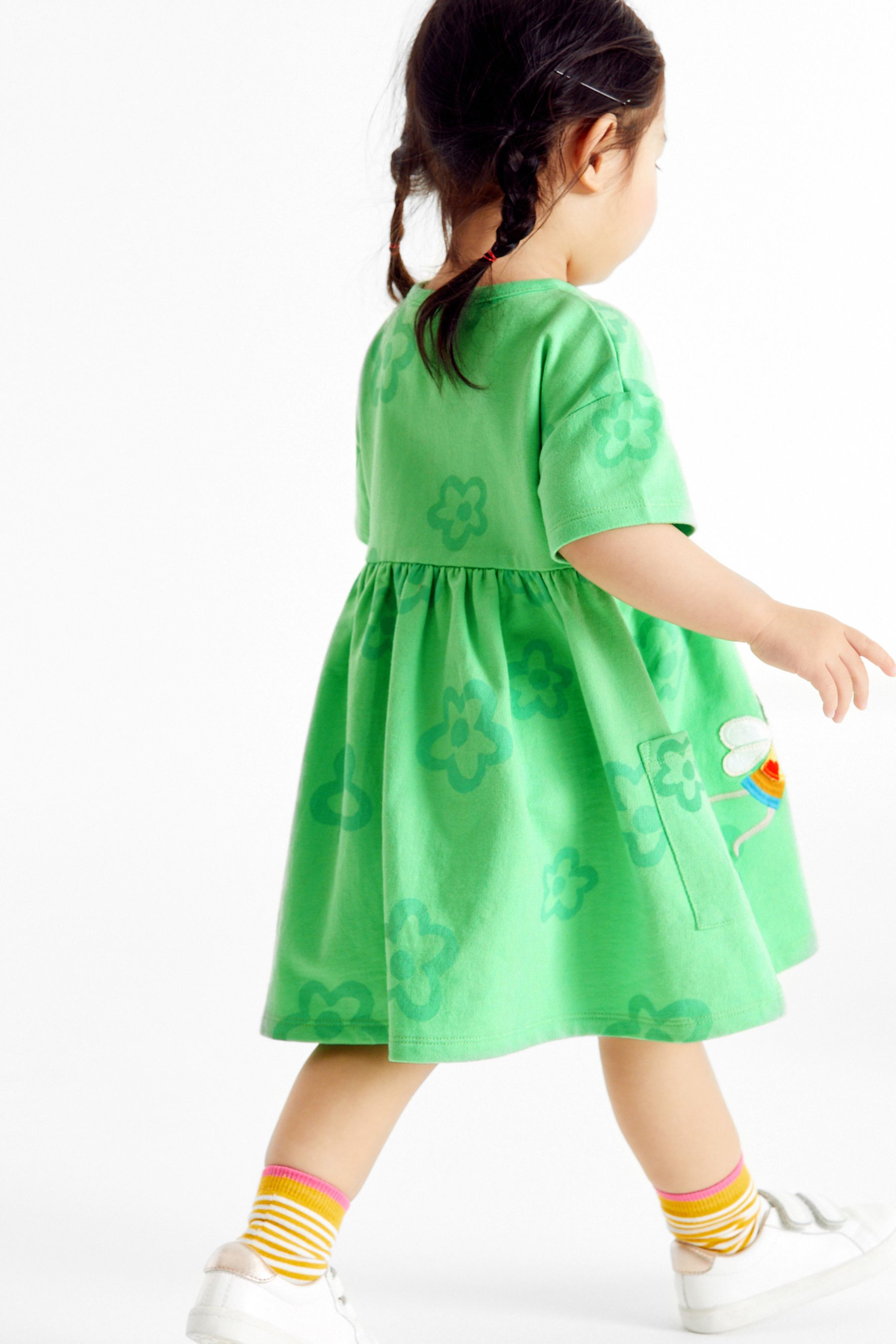 Green Fairy Appliqu Midweight Jersey Dress (3mths-7