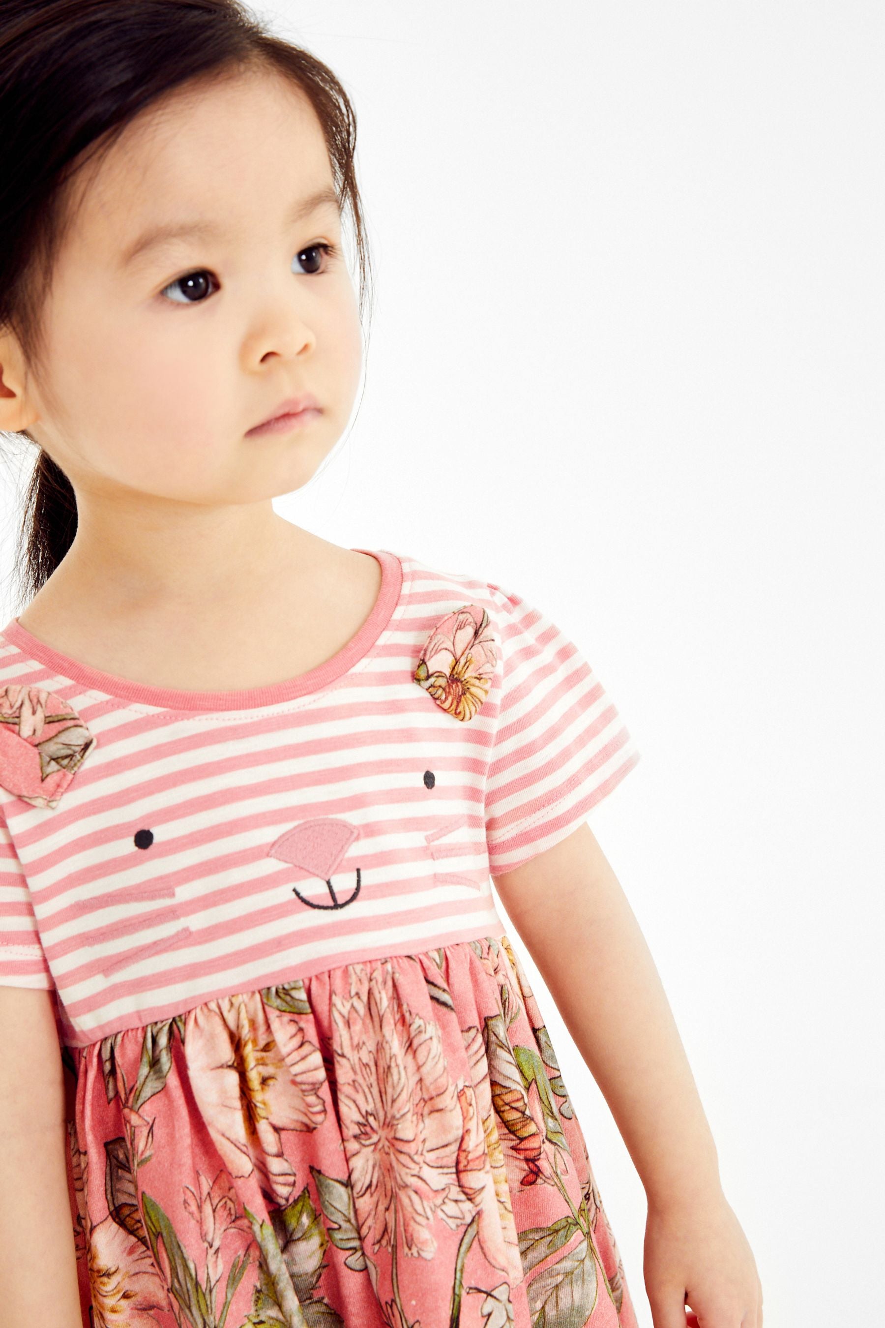 Pink Floral Character Short Sleeve Jersey Dress (3mths-7yrs)