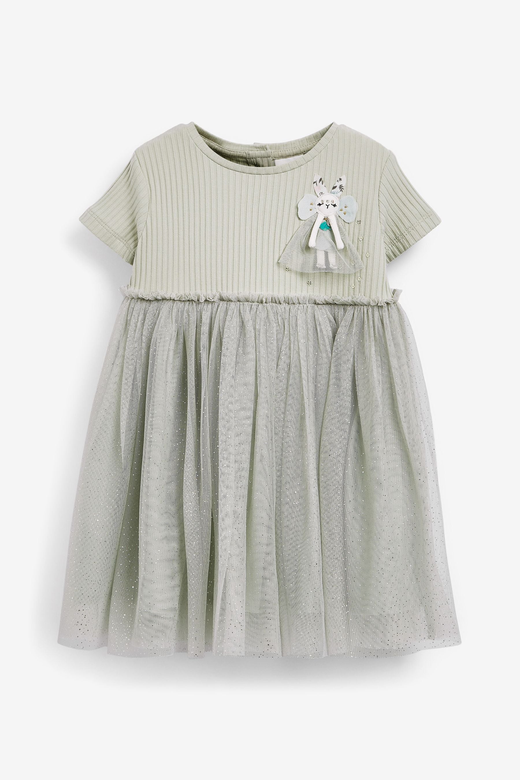 Green Bunny Short Sleeve Party Tutu Dress (3mths-7yrs)