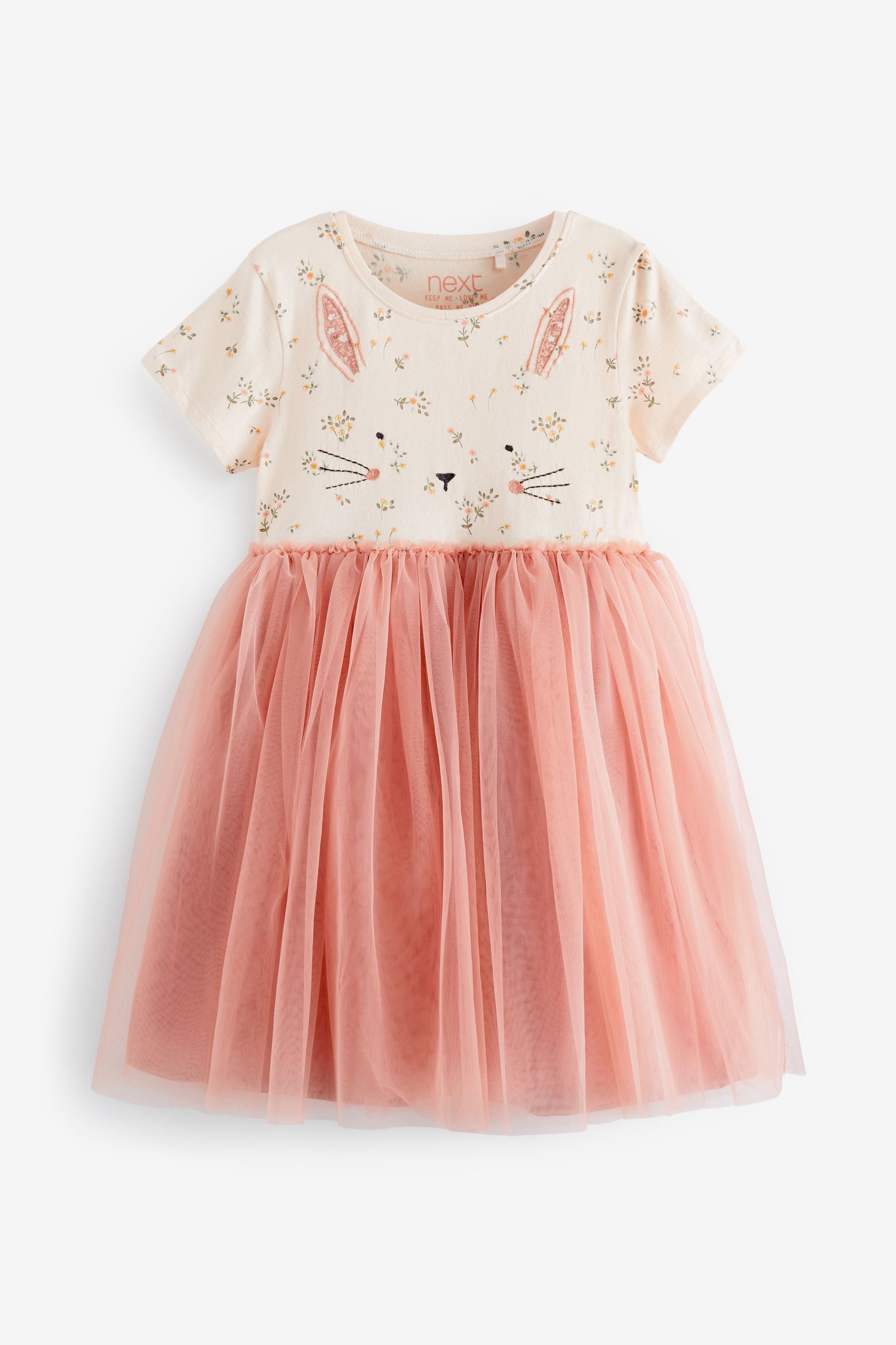 Pink Bunny Short Sleeve Party Tutu Dress (3mths-7yrs)