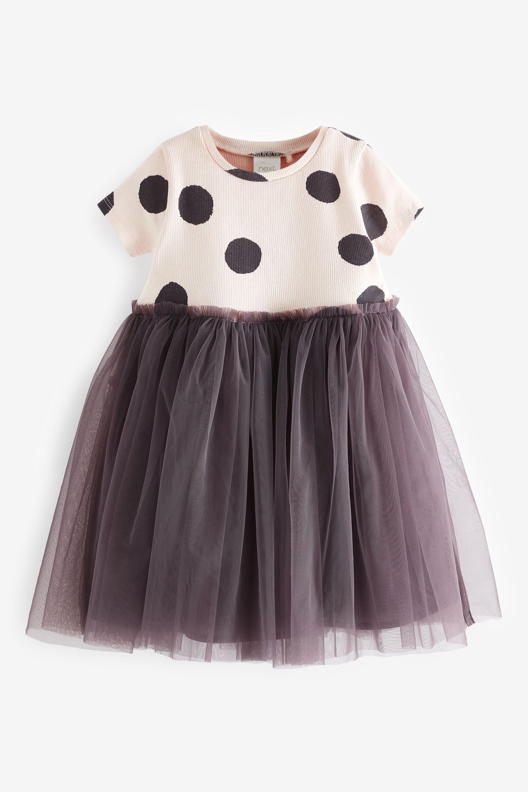 Black.White Spot Short Sleeve Party Tutu Dress (3mths-7yrs)