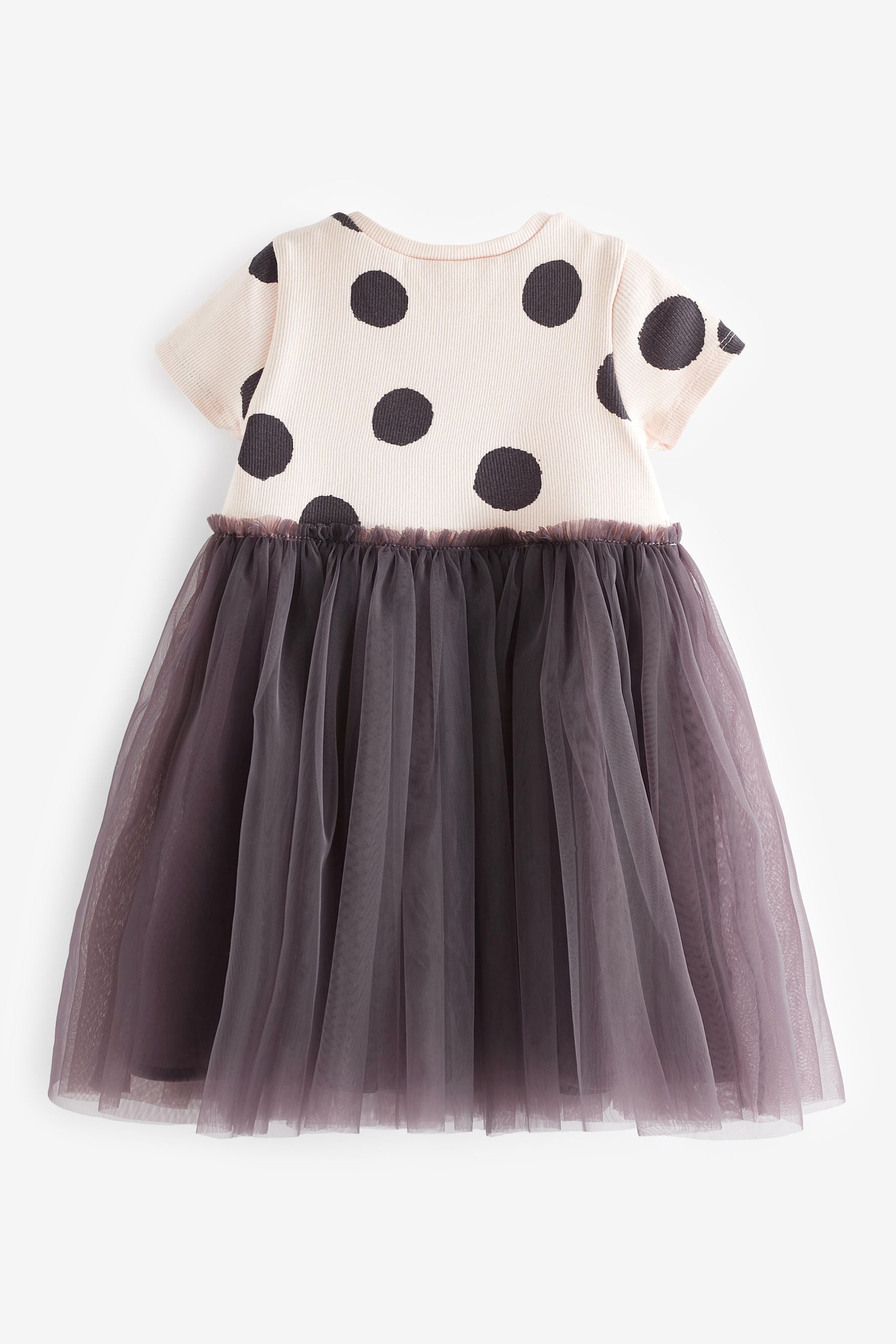 Black.White Spot Short Sleeve Party Tutu Dress (3mths-7yrs)