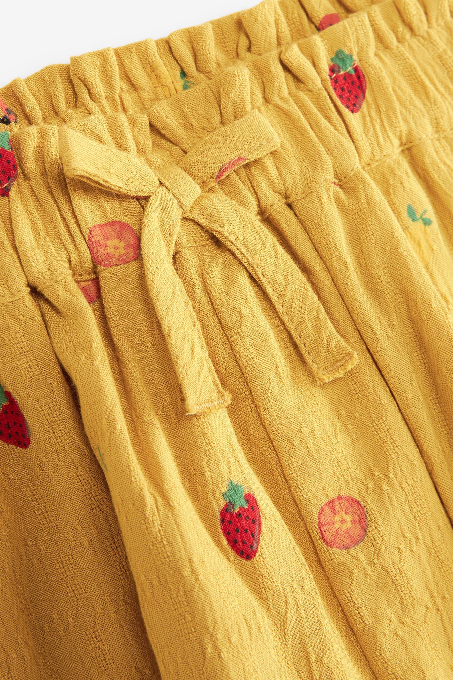 Ochre Yellow Woven Blouse And Shorts Set (3mths-7yrs)