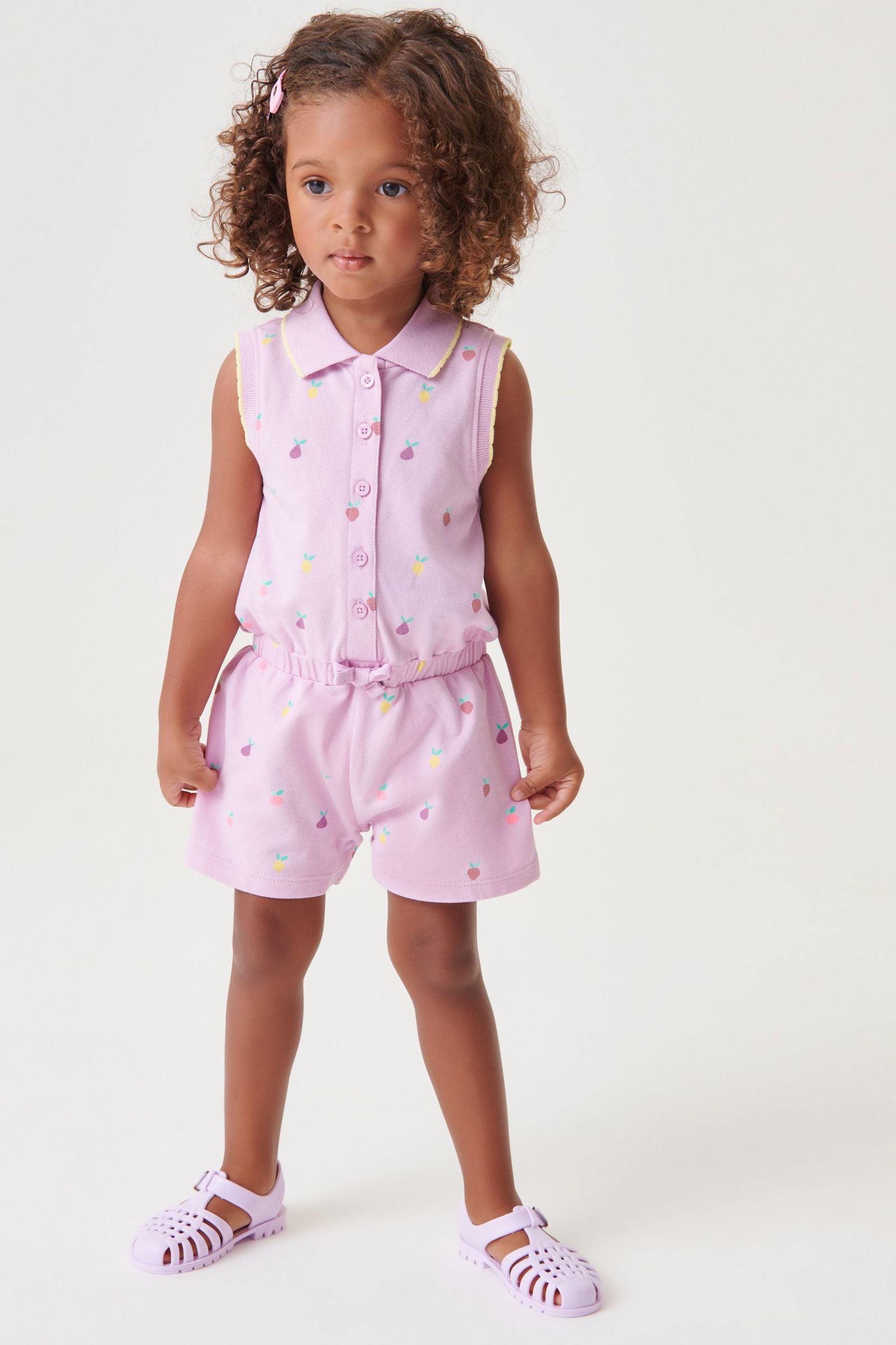 Purple Pique Romper Playsuit (3mths-7yrs)