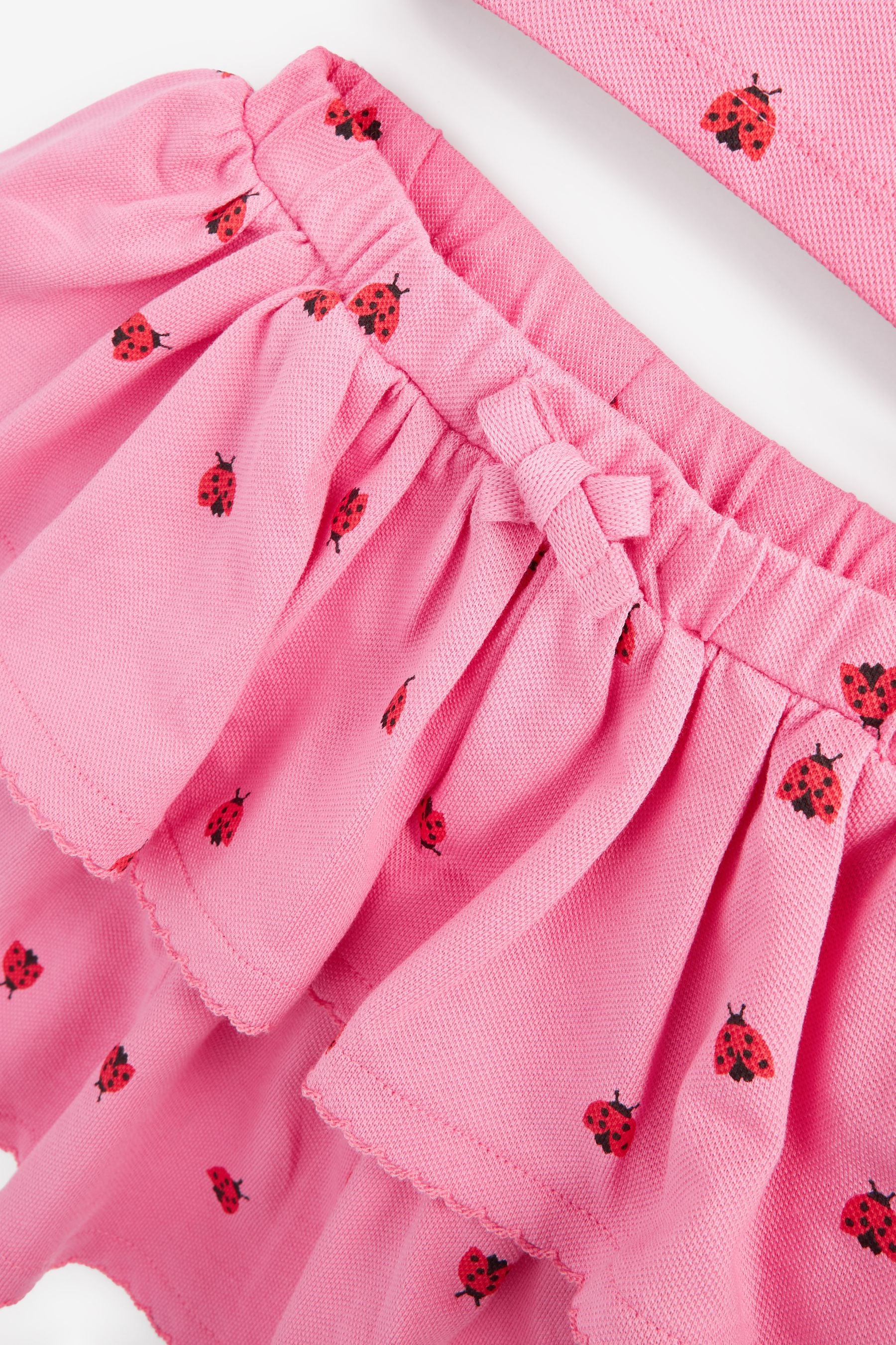 Pink 2 Piece Pique Top And Skirt Set (3mths-7yrs)