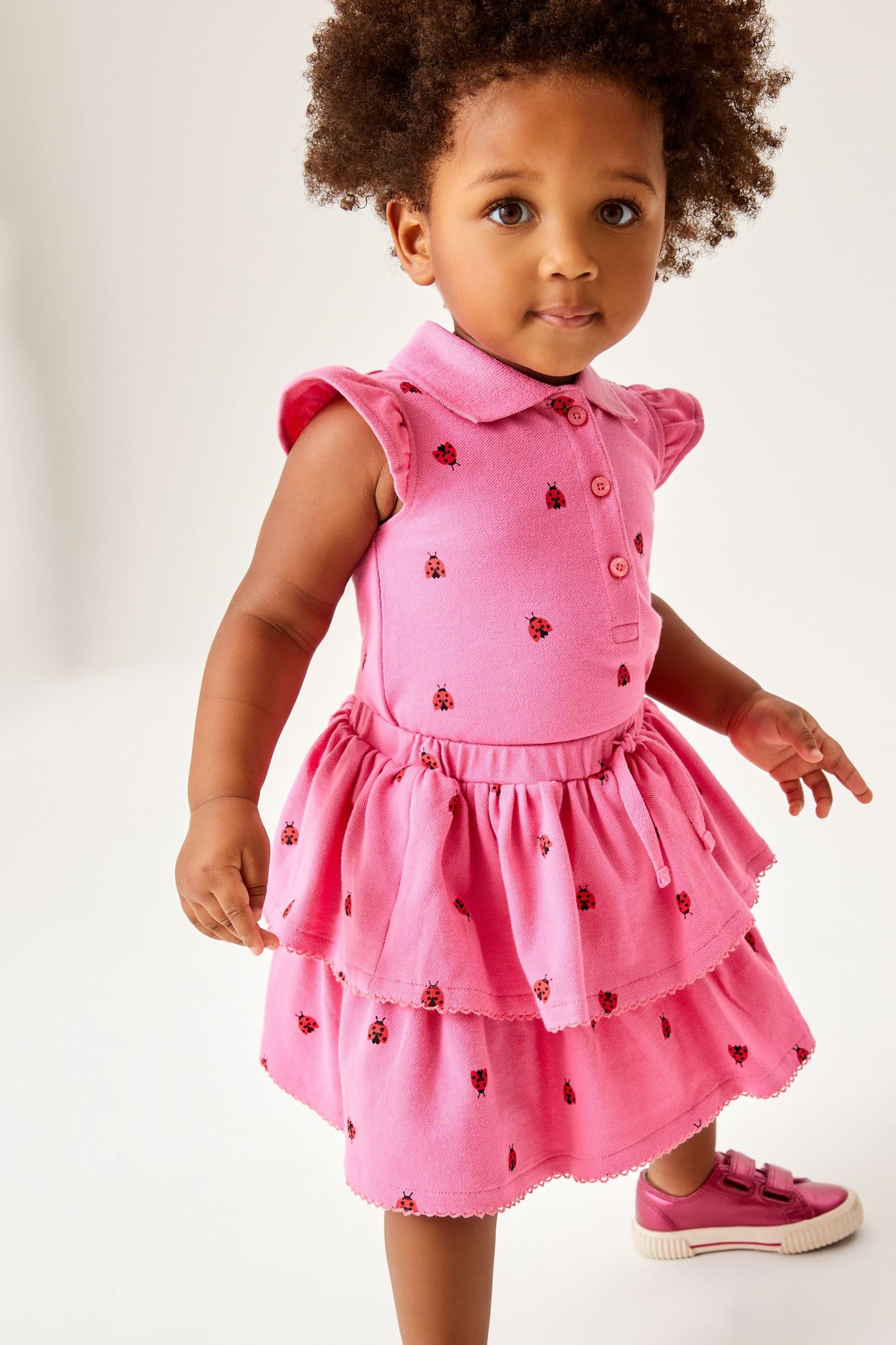 Pink 2 Piece Pique Top And Skirt Set (3mths-7yrs)