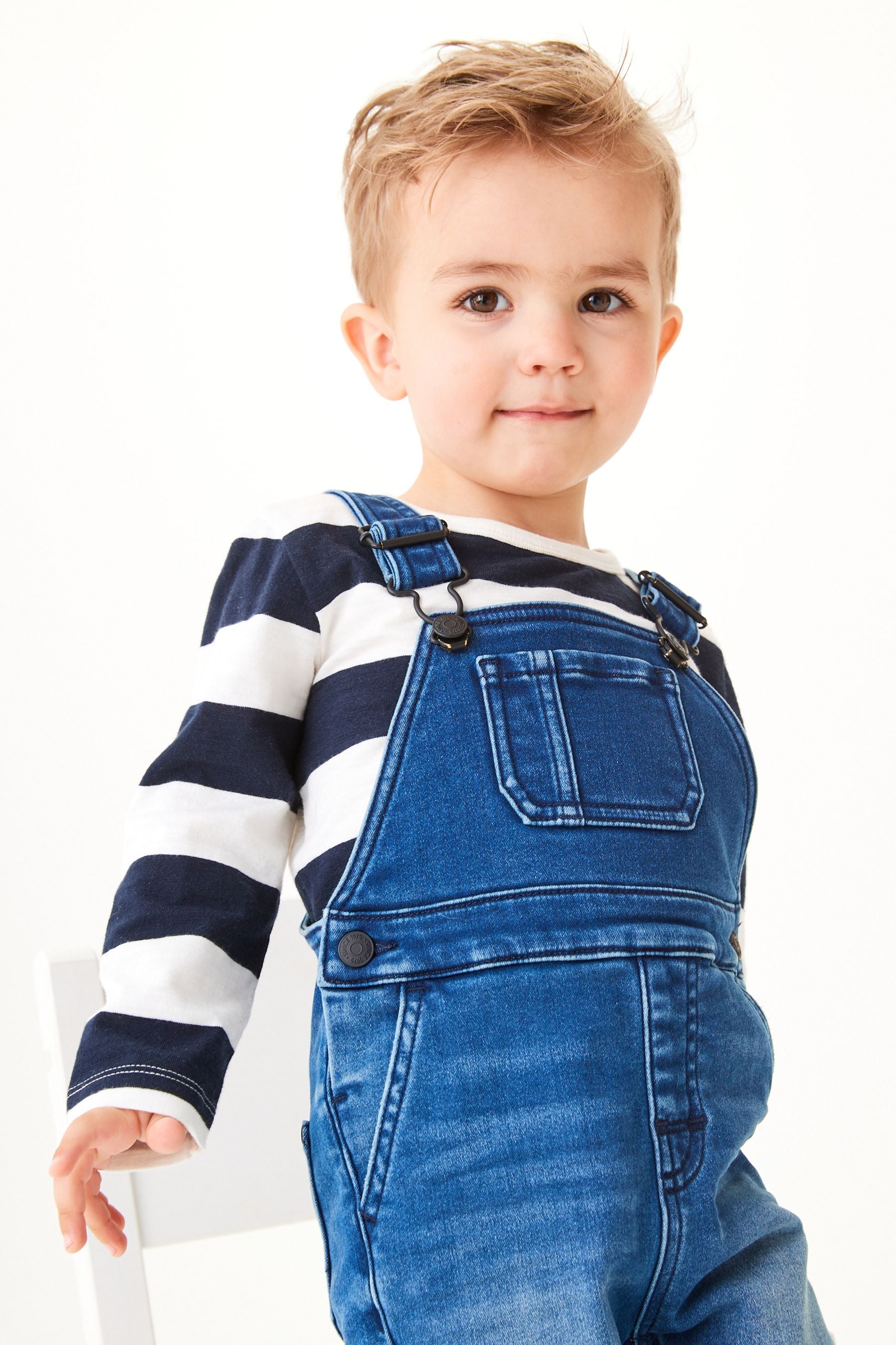 Dark Blue Supersoft denim dungarees (3mths-7yrs)