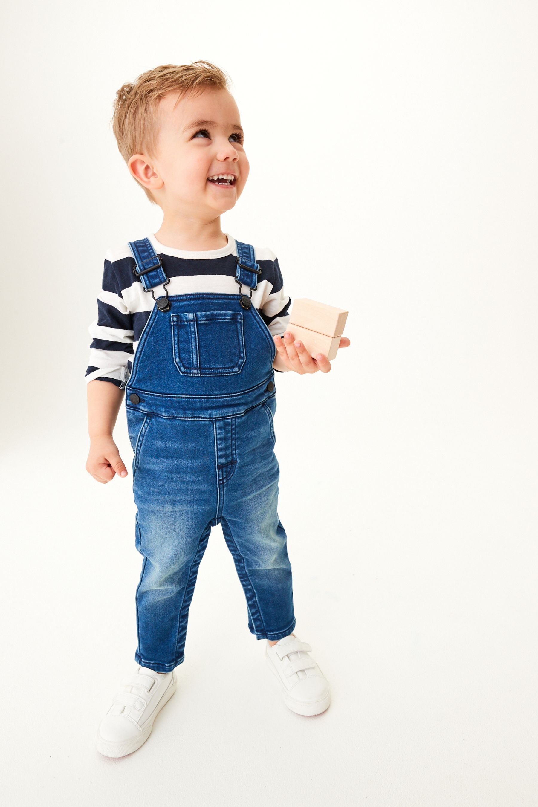 Dark Blue Supersoft denim dungarees (3mths-7yrs)