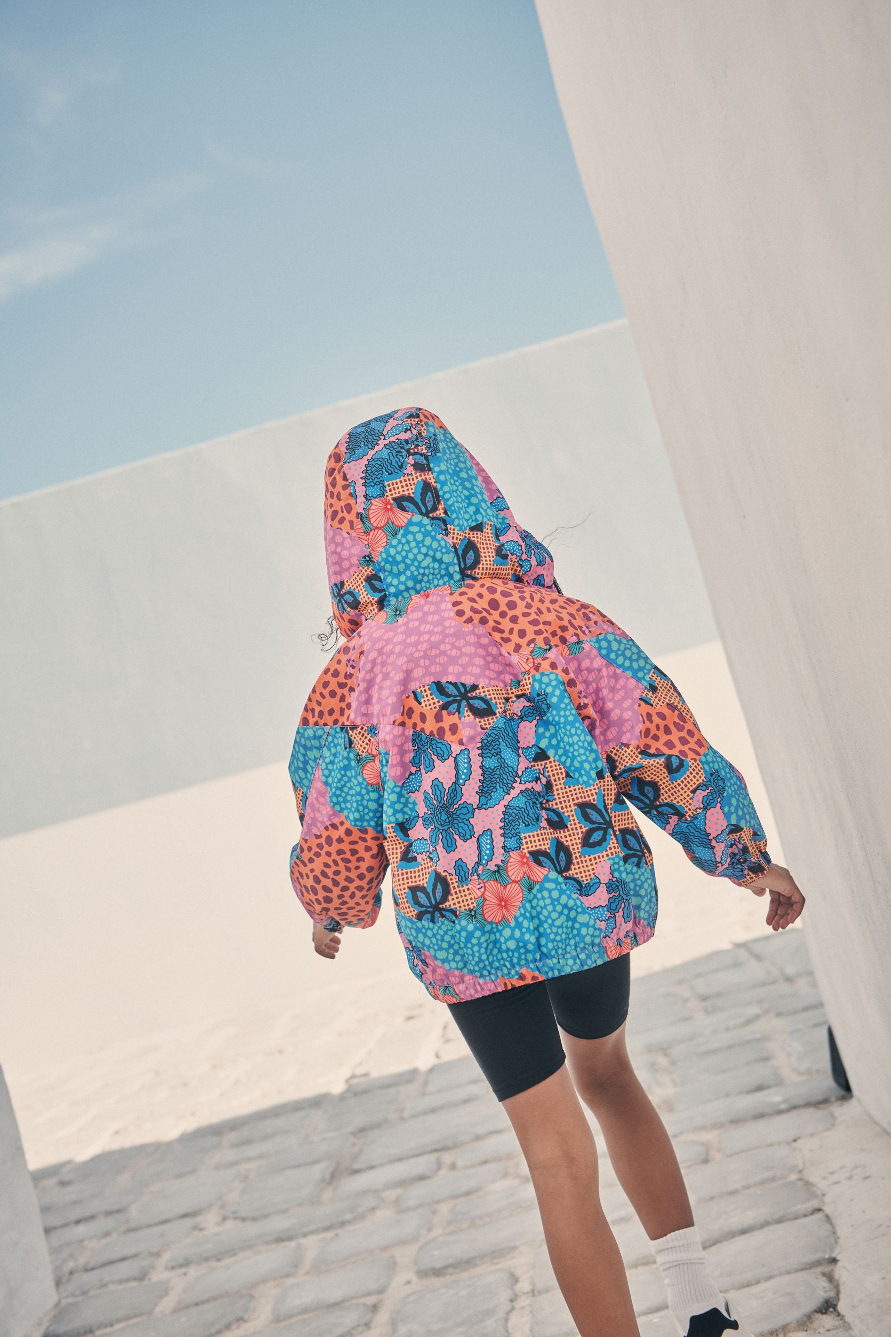 Pink Shower Resistant Multi Print Cagoule (3-16yrs)