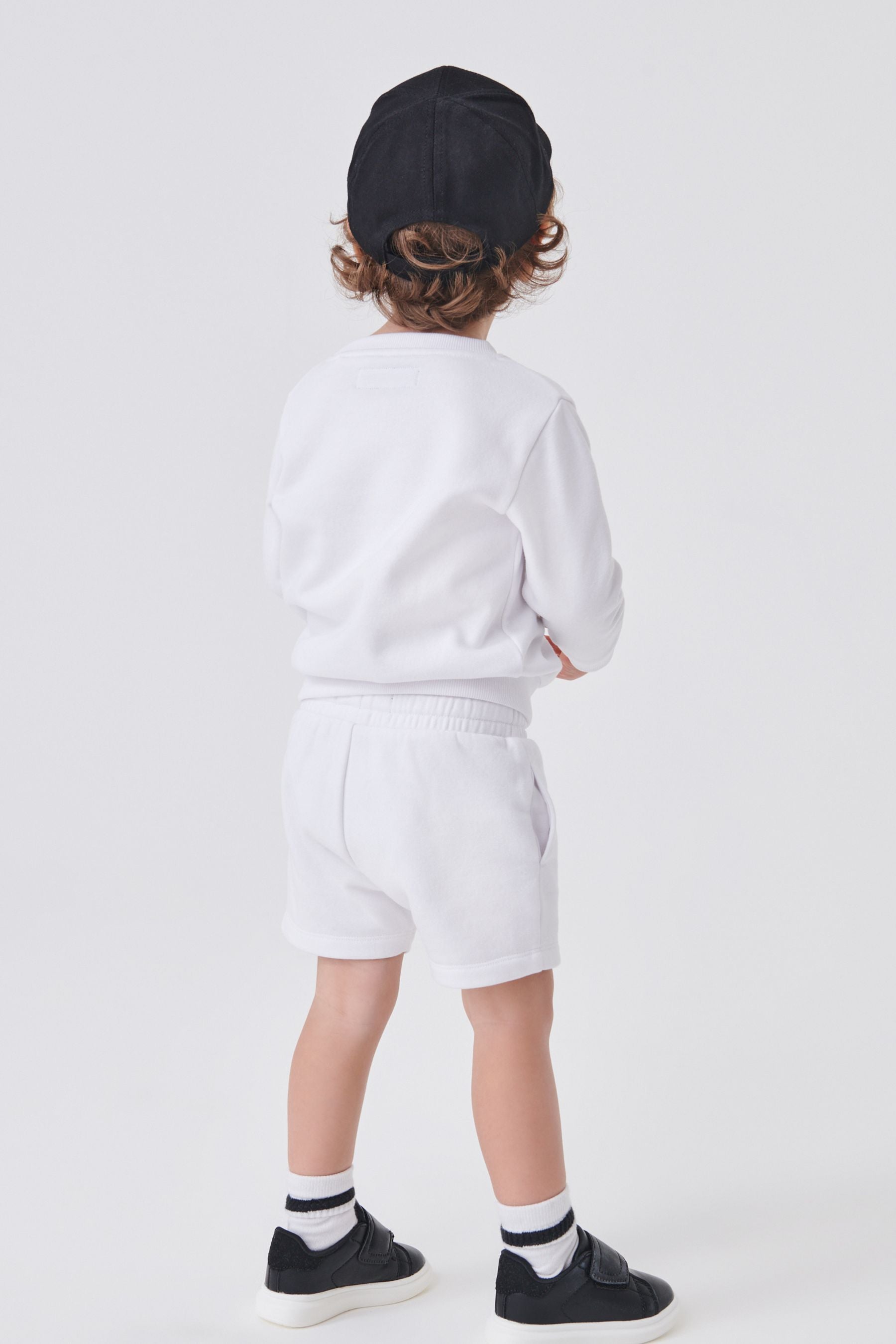 White Crew And Shorts Set (3mths-7yrs)