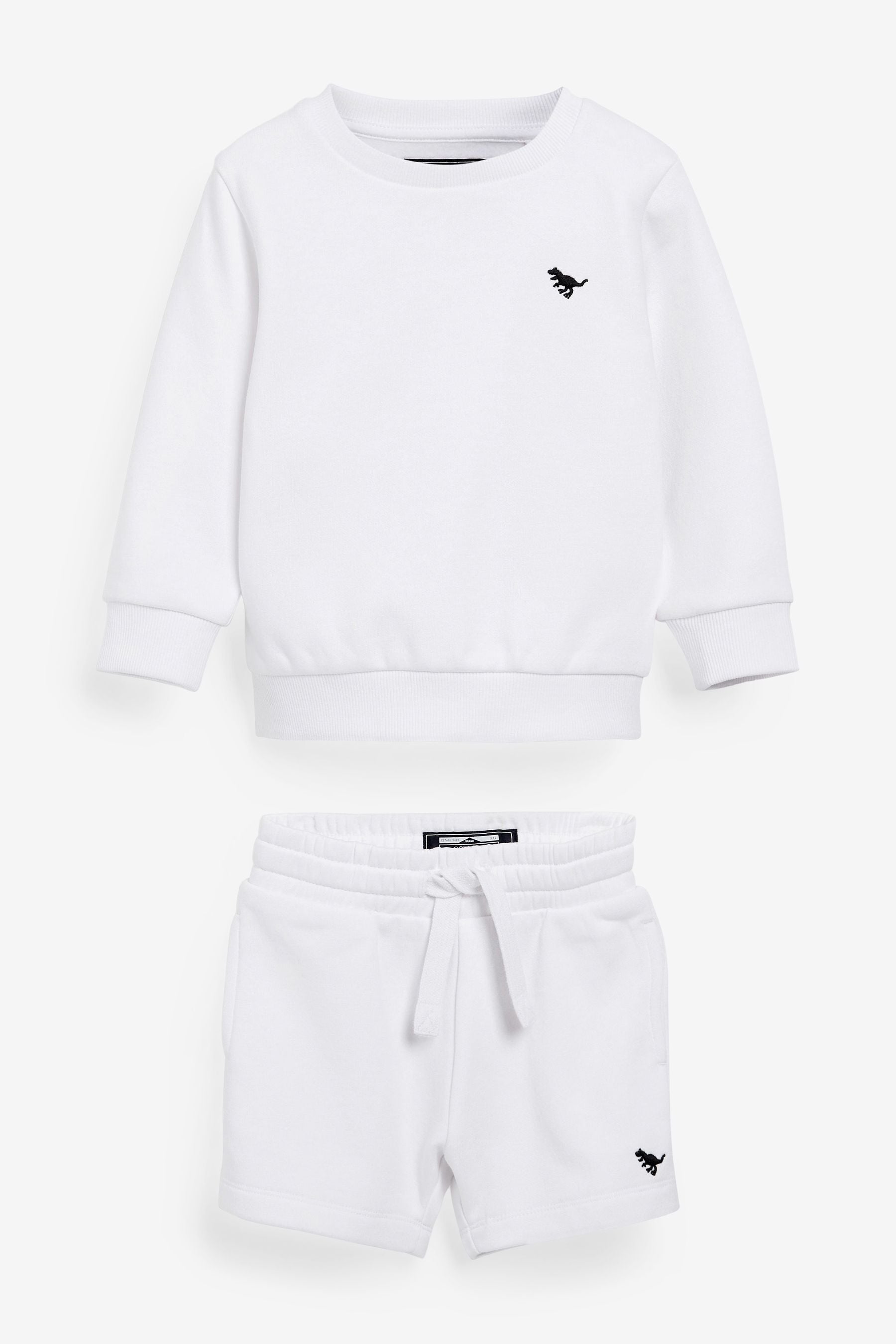 White Crew And Shorts Set (3mths-7yrs)