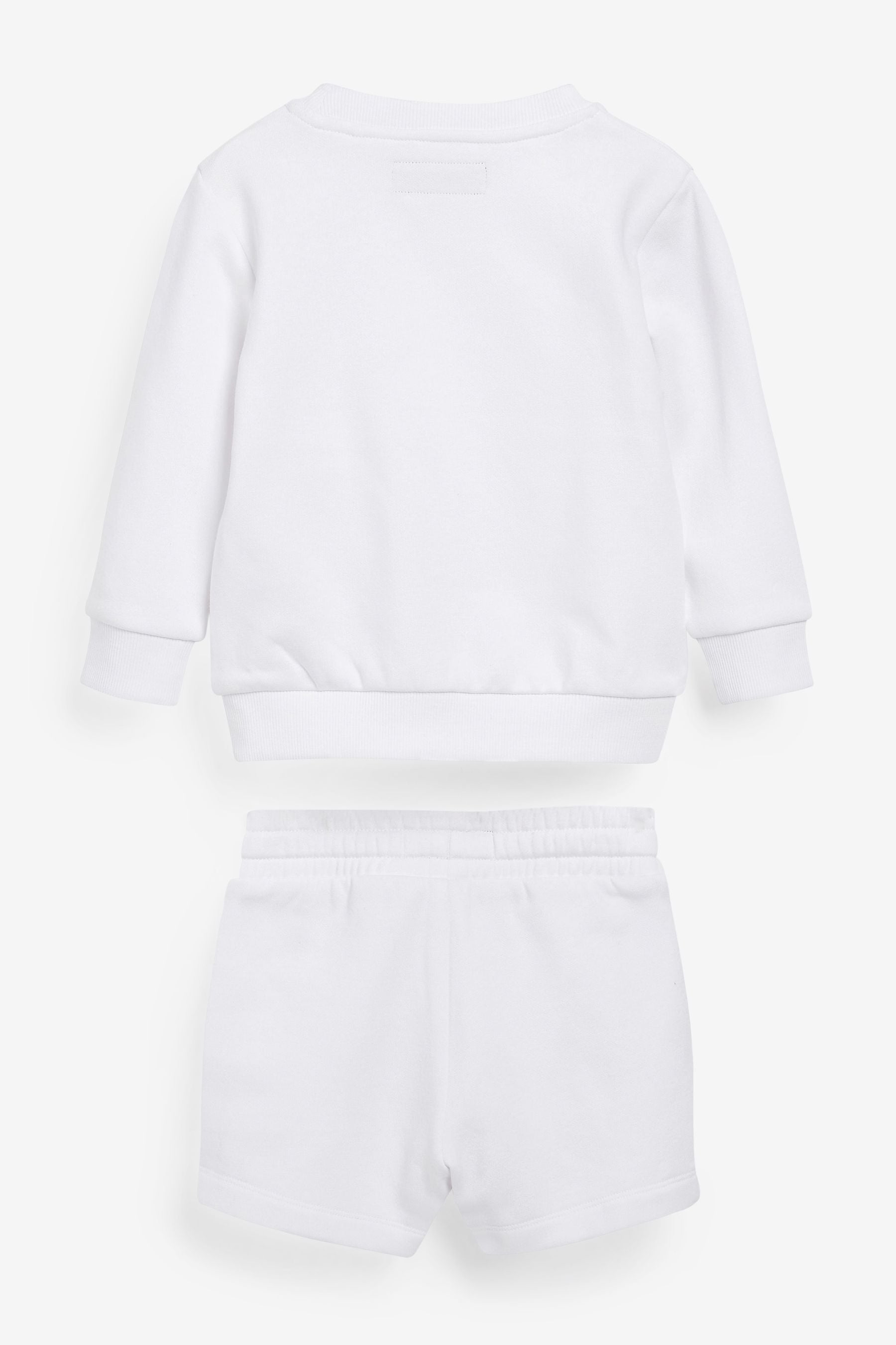 White Crew And Shorts Set (3mths-7yrs)