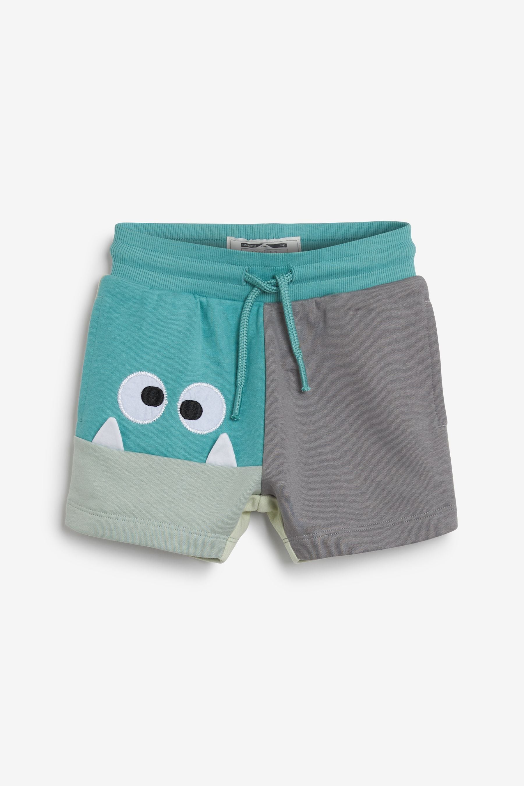 Teal Blue Monster Colourblock Jersey Sweatshirt & Short Set (3mths-7yrs)