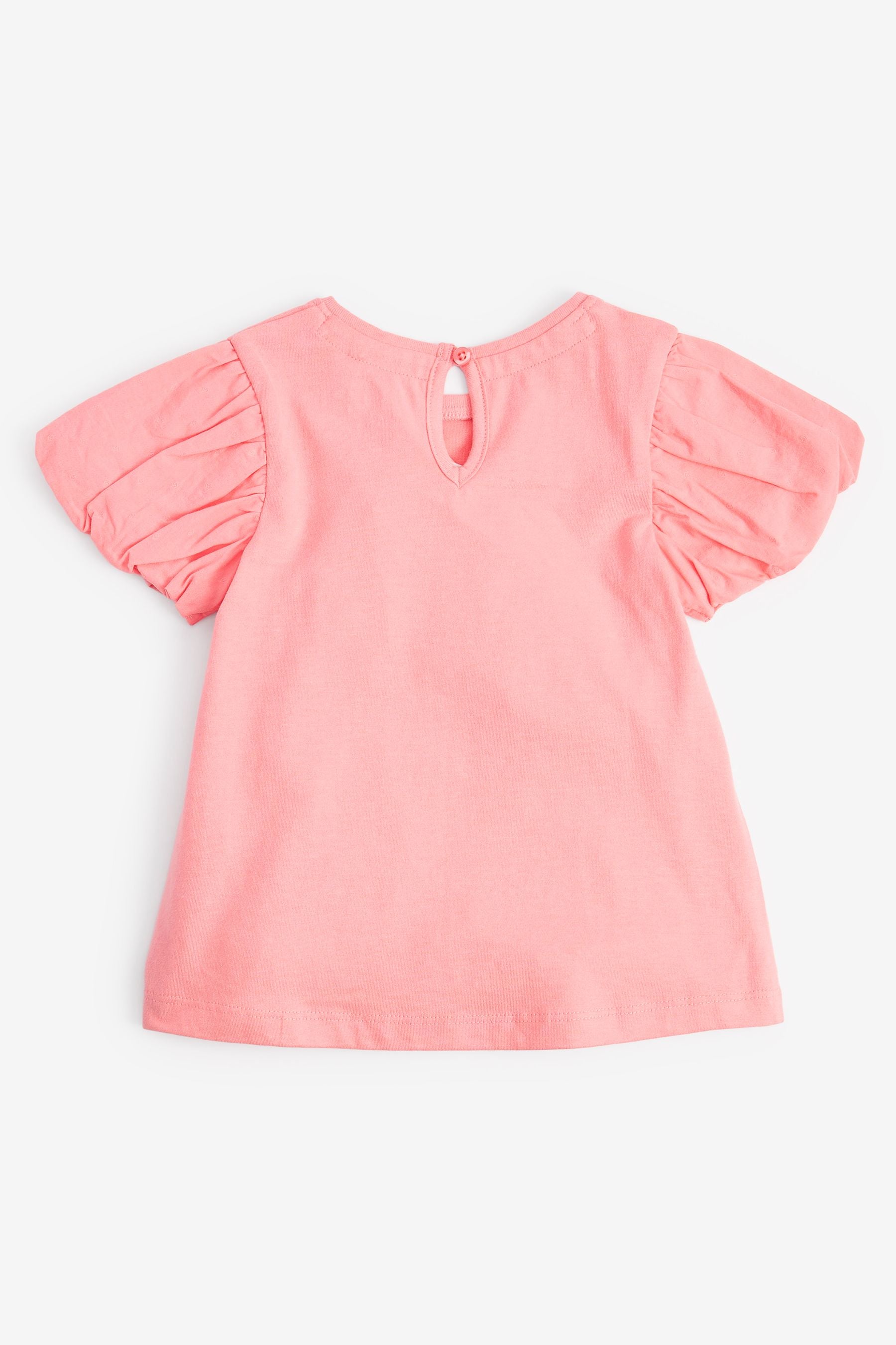 Blush Pink Cotton Puff Sleeve T-Shirt (3mths-7yrs)