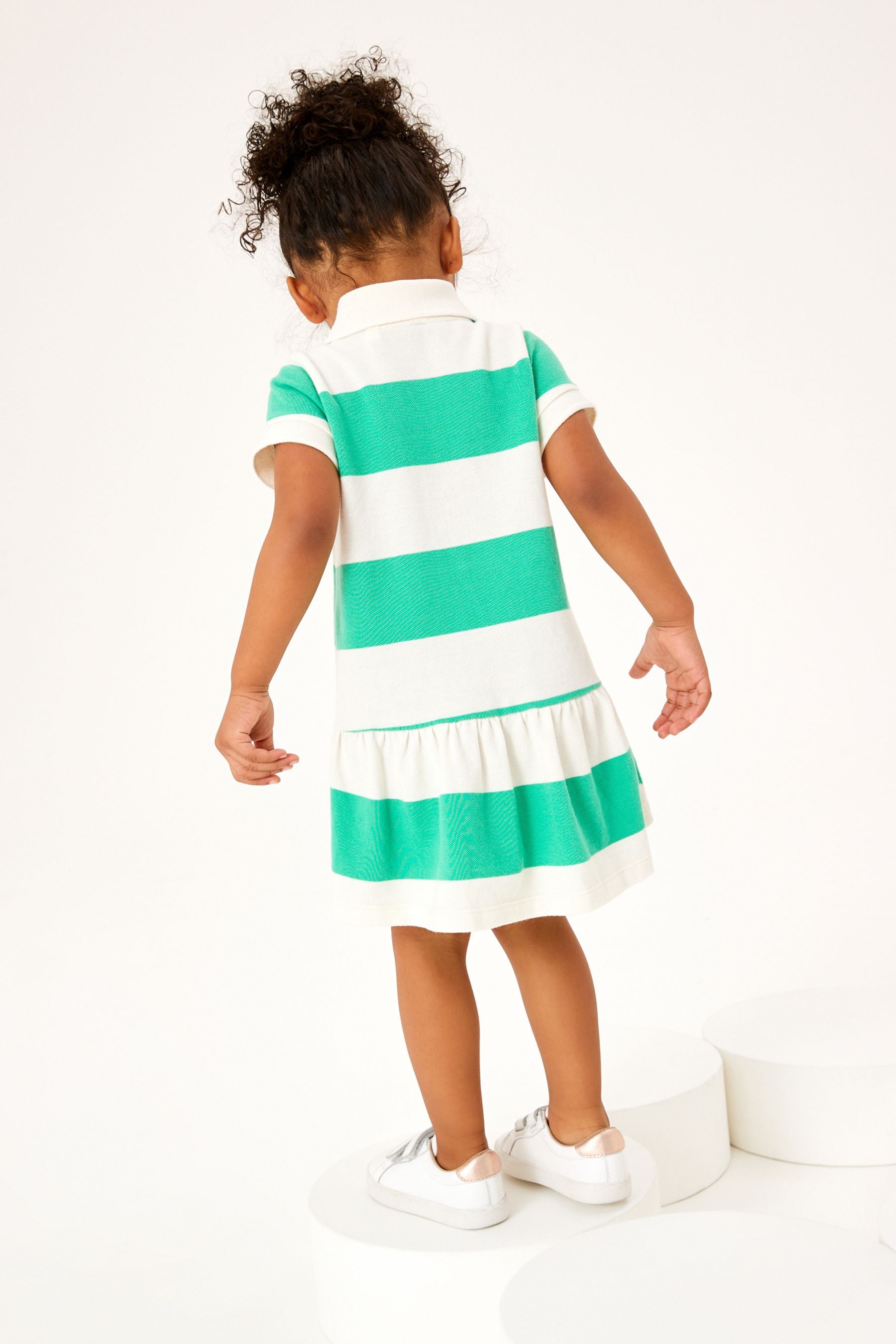 Green Stripe Pique Polo Dress (3mths-7yrs)