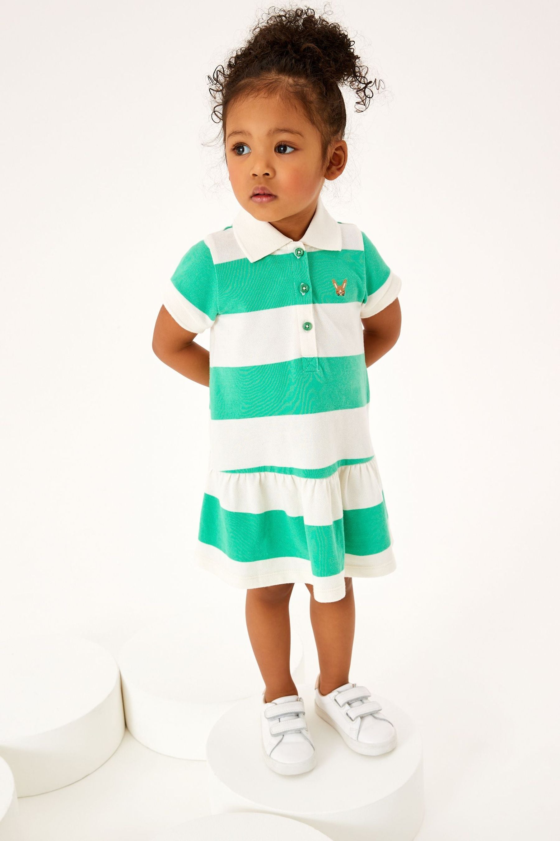 Green Stripe Pique Polo Dress (3mths-7yrs)