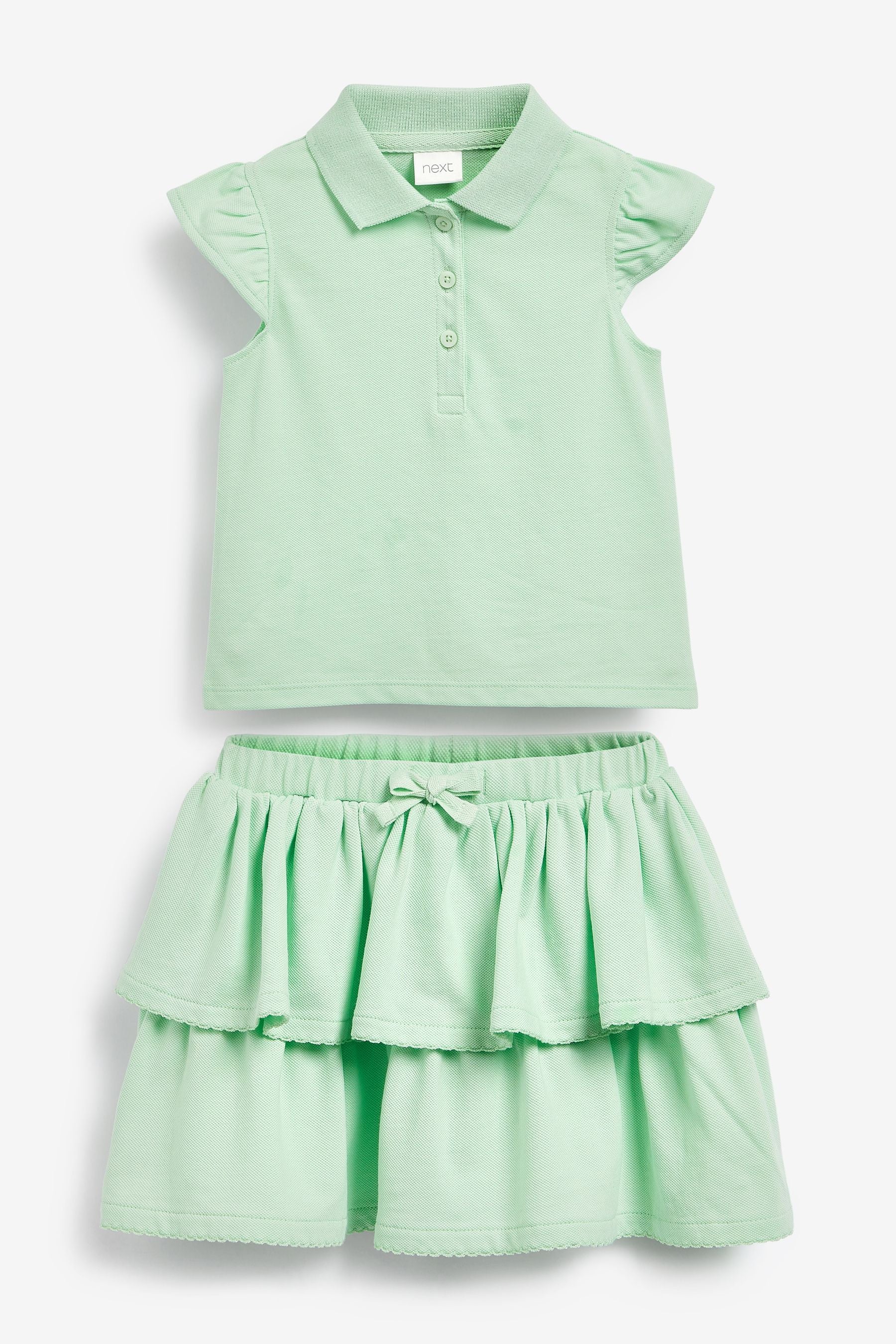 Mint Green 2 Piece Polo Top And Skirt Set (3mths-7yrs)