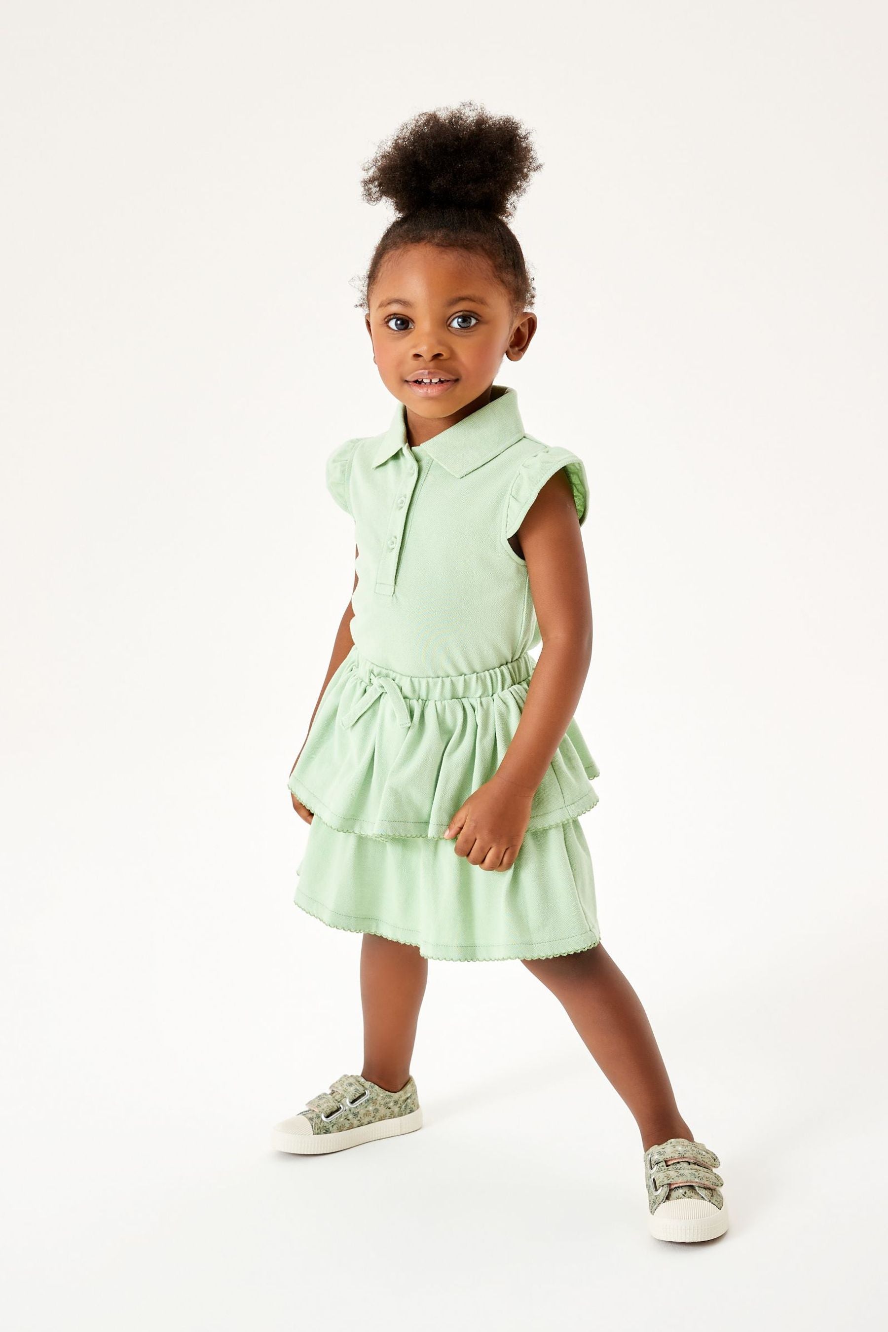 Mint Green 2 Piece Polo Top And Skirt Set (3mths-7yrs)