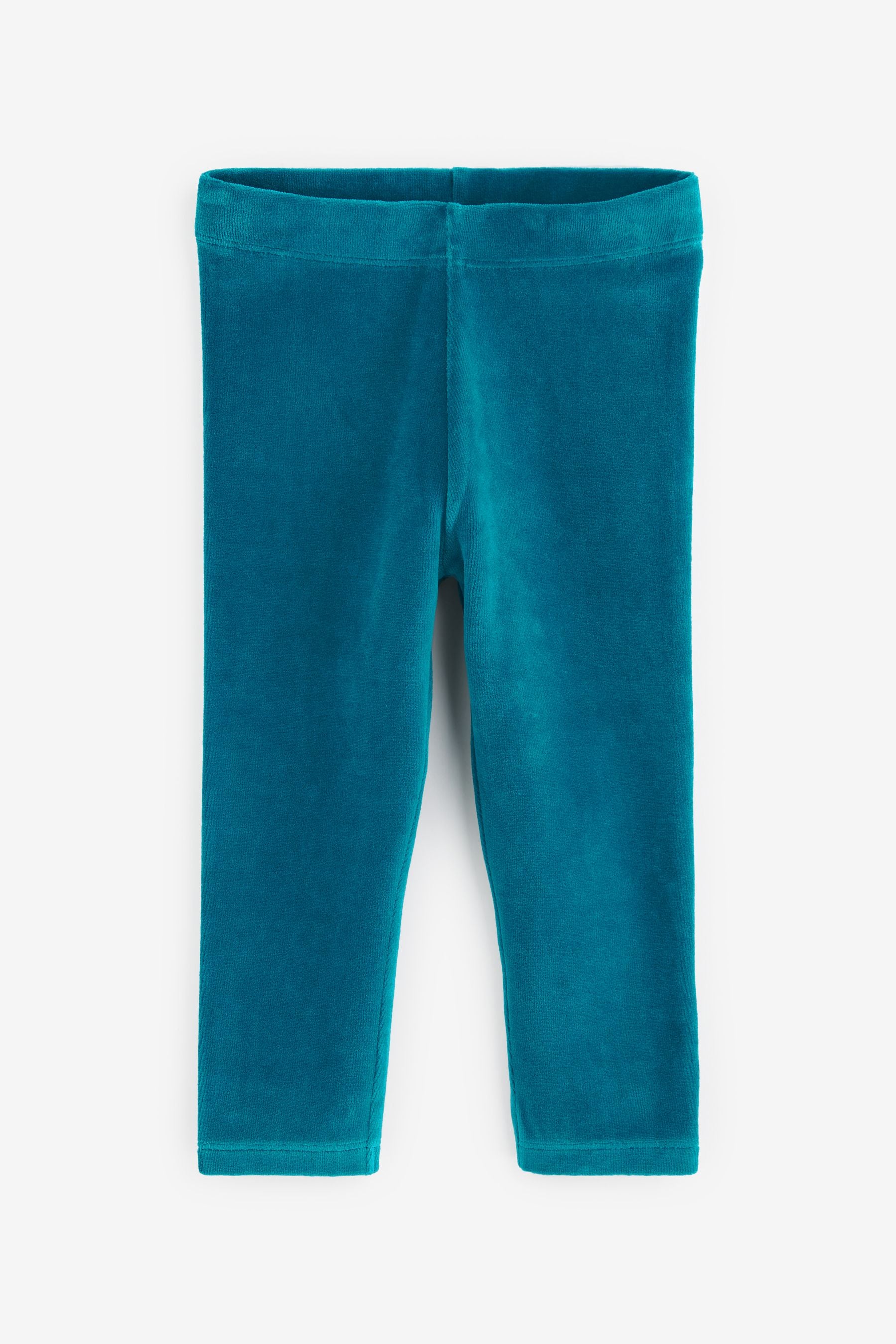 Teal Blue Velvet Leggings (3mths-7yrs)