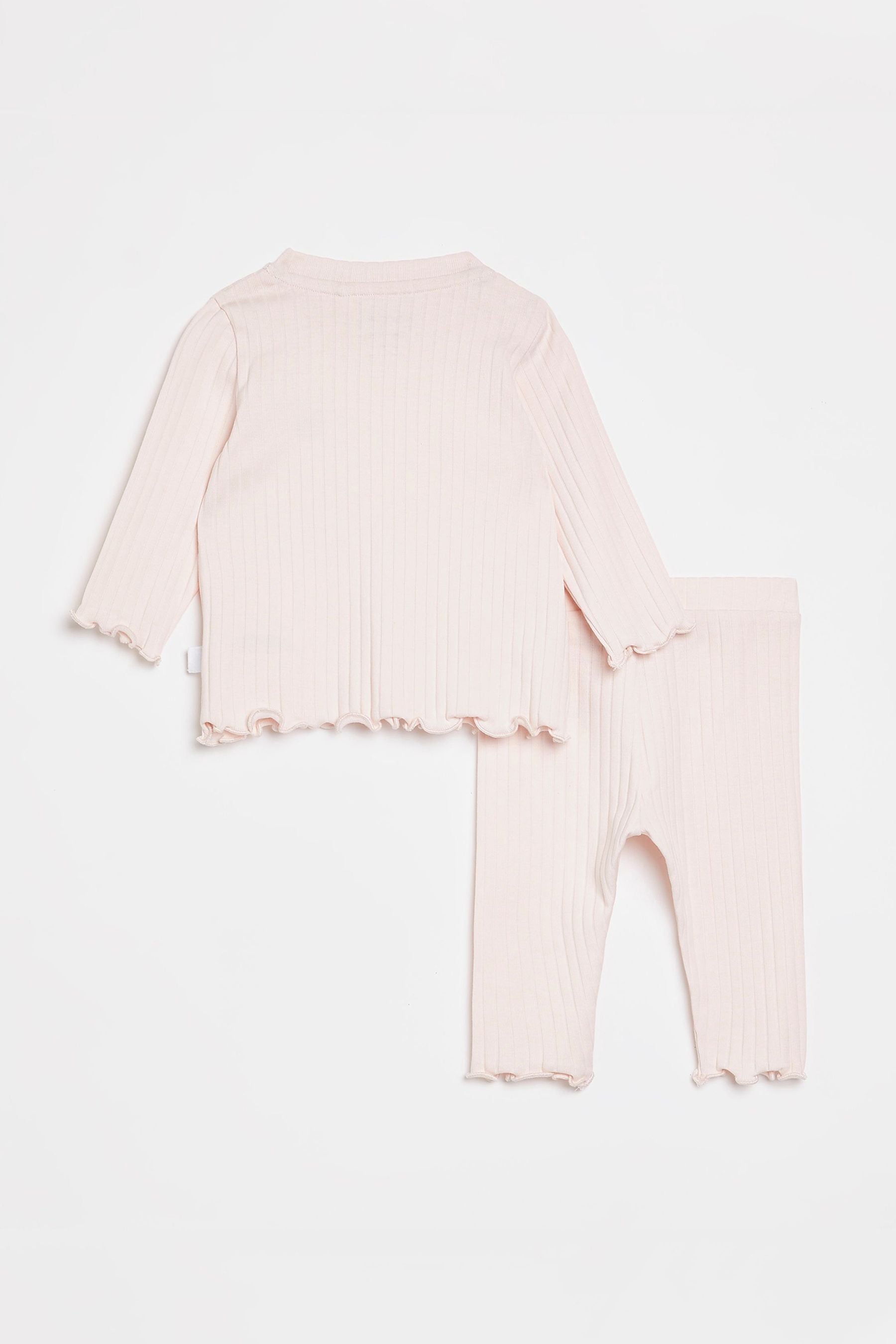 River Island Pink Organic Long Sleeve Rib Set