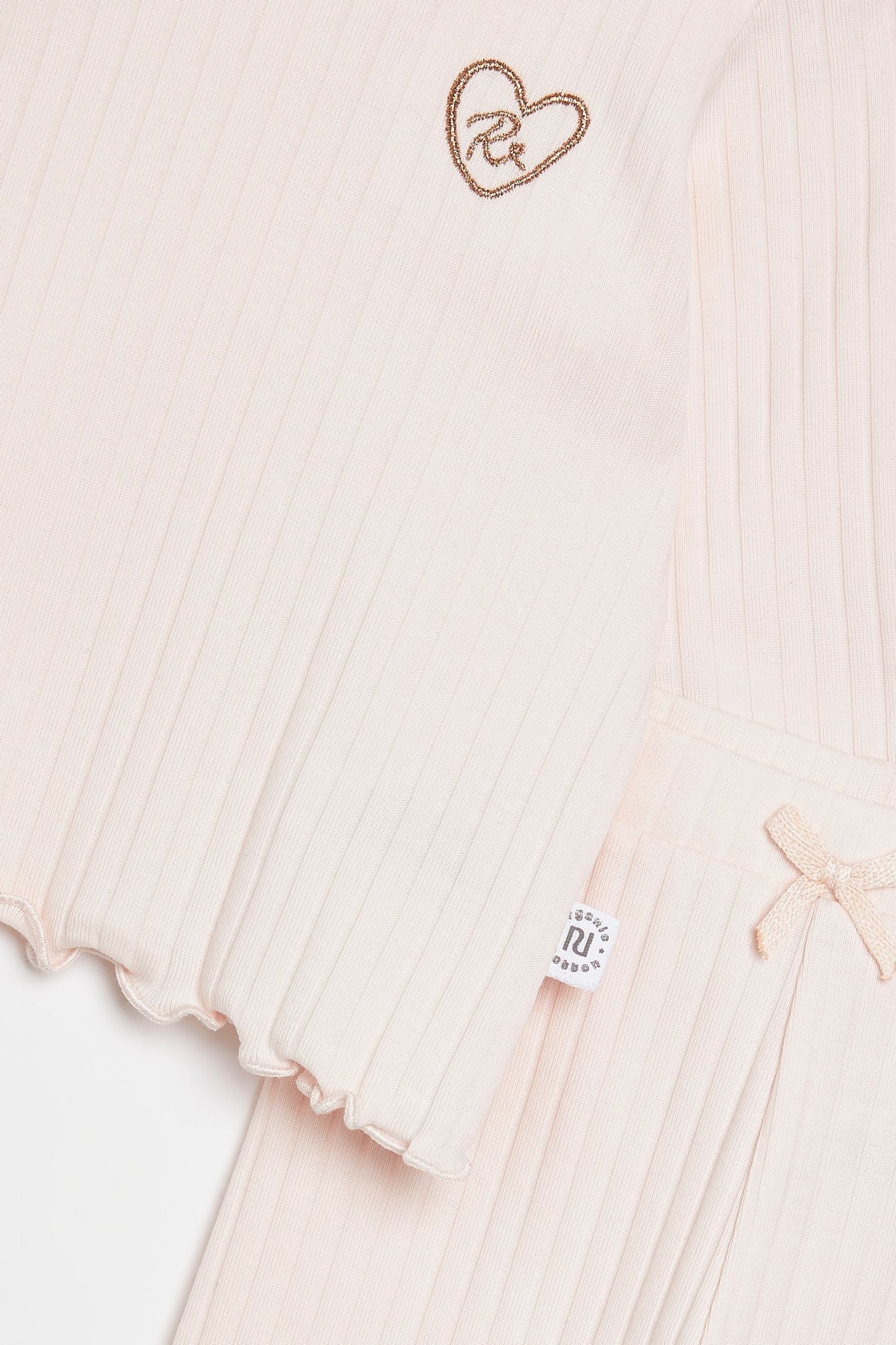 River Island Pink Organic Long Sleeve Rib Set