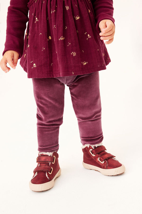 Burgundy Red Velvet Leggings (3mths-7yrs)