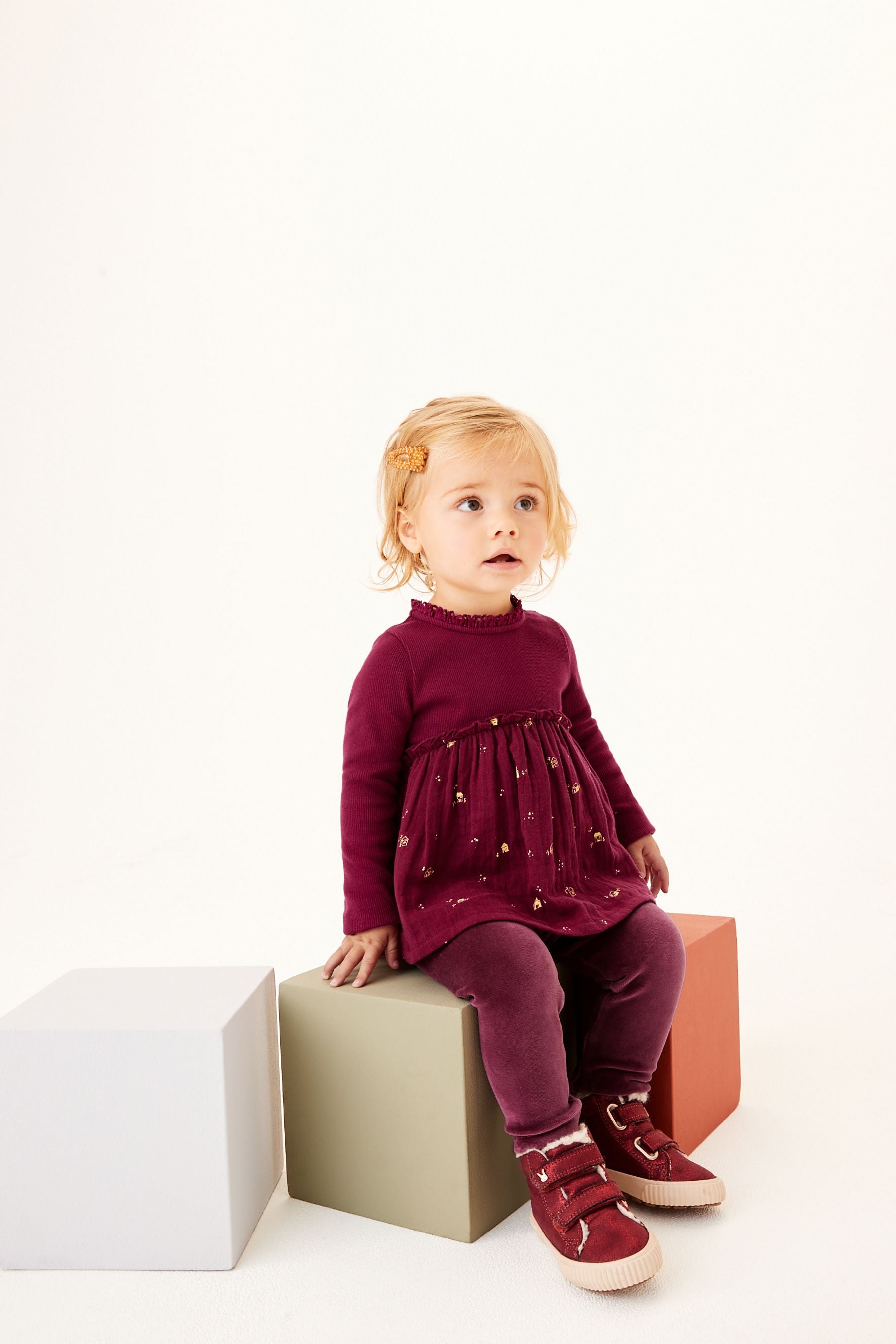 Burgundy Red Velvet Leggings (3mths-7yrs)