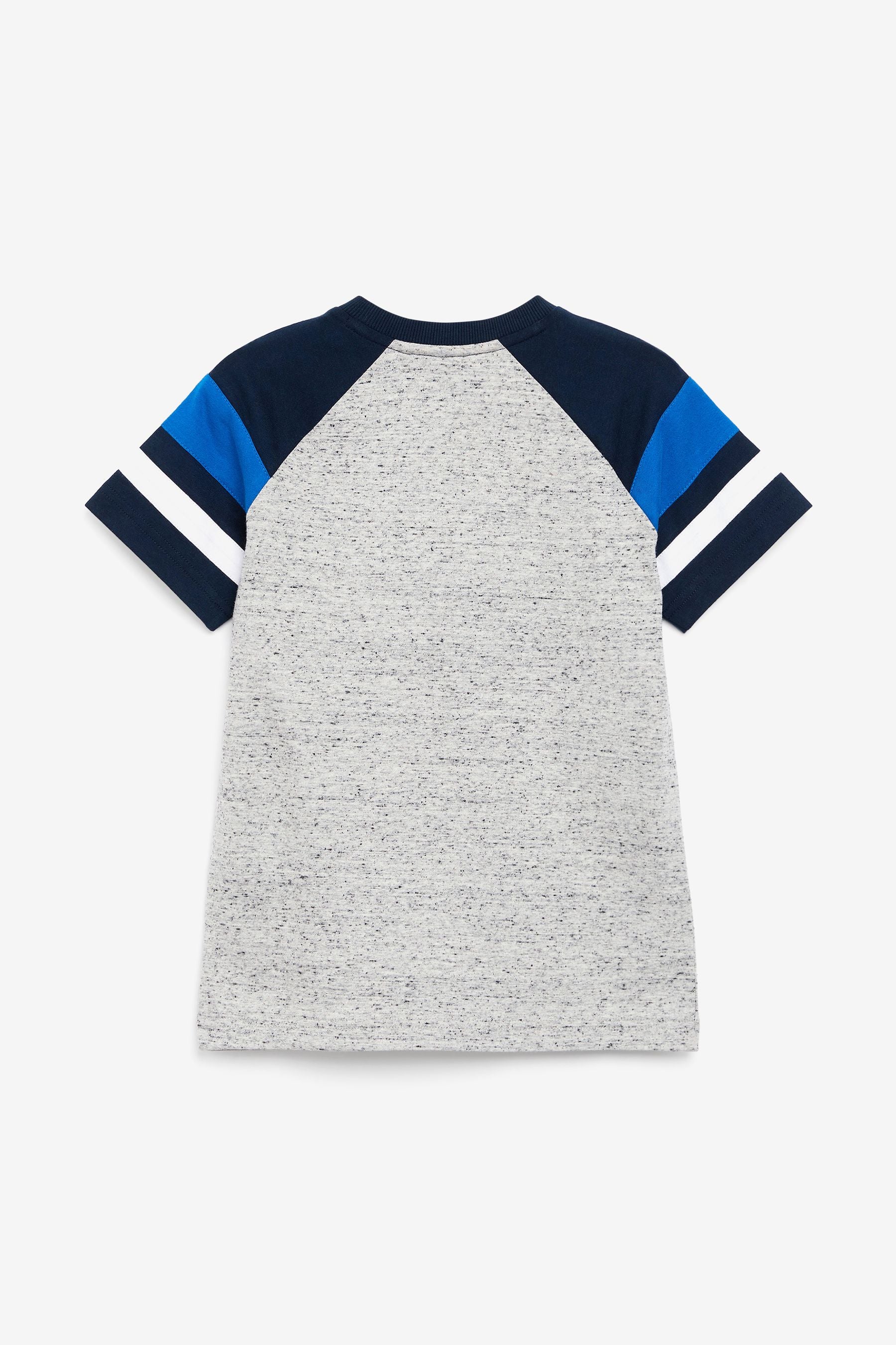 Grey/Navy Blue Short Sleeve Raglan T-Shirt (3-16yrs)