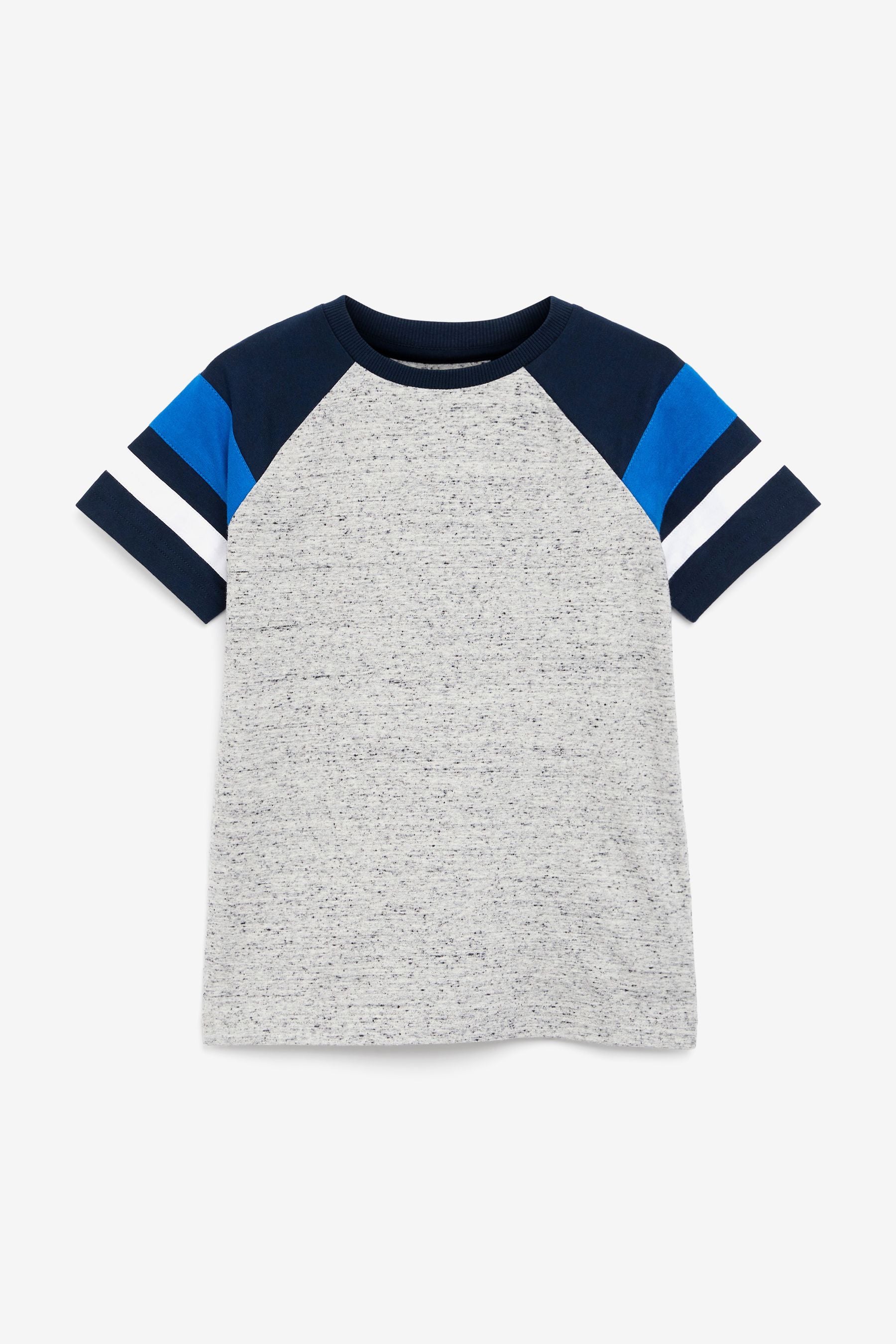 Grey/Navy Blue Short Sleeve Raglan T-Shirt (3-16yrs)