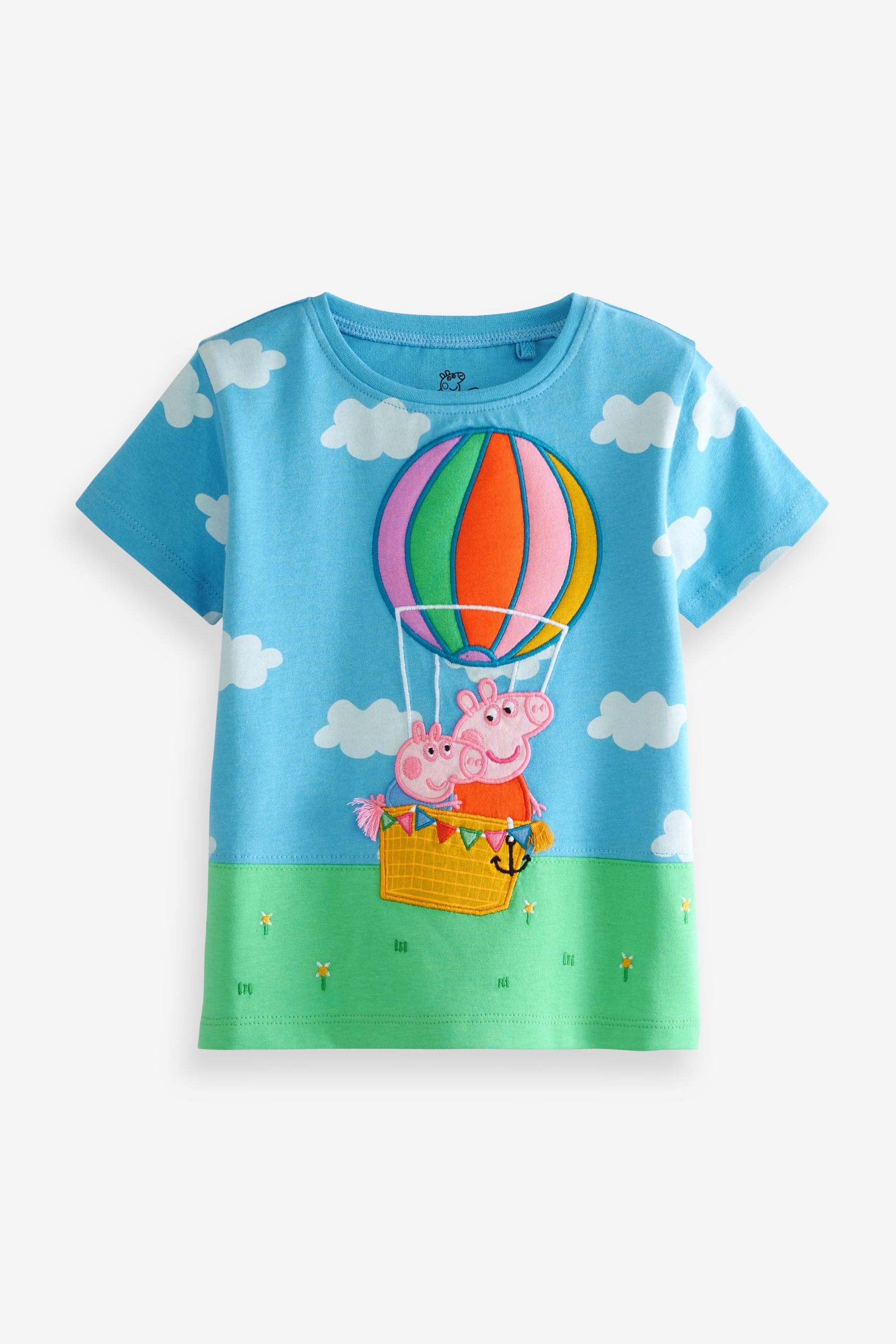 Peppa Pig Balloon Blue Cotton T-Shirt (3mths-7yrs)