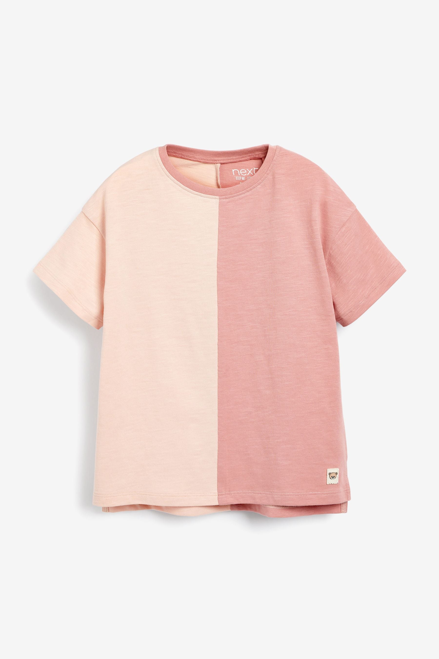 Tonal Pink Colour Block Longline T-Shirt (3mths-7yrs)