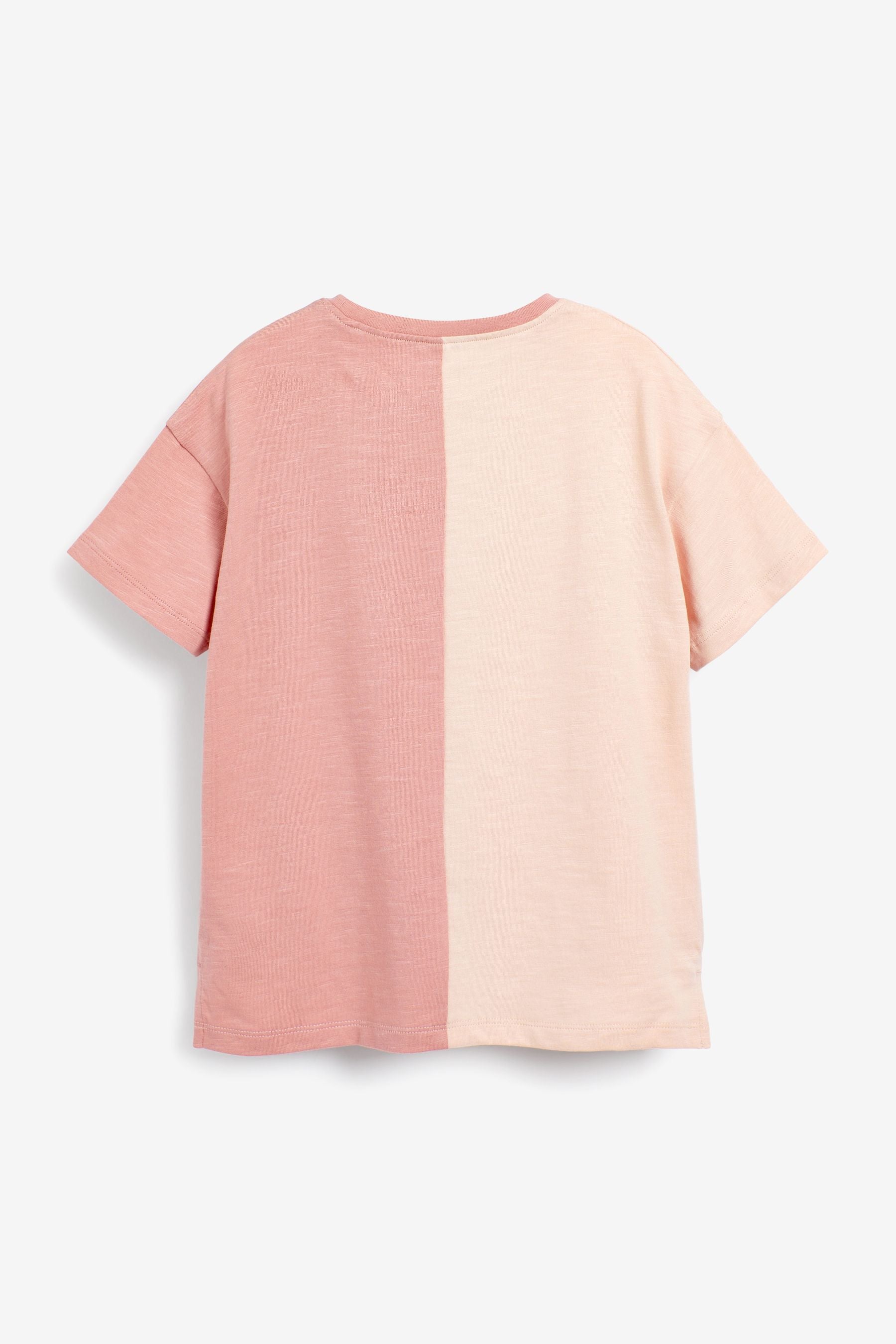 Tonal Pink Colour Block Longline T-Shirt (3mths-7yrs)