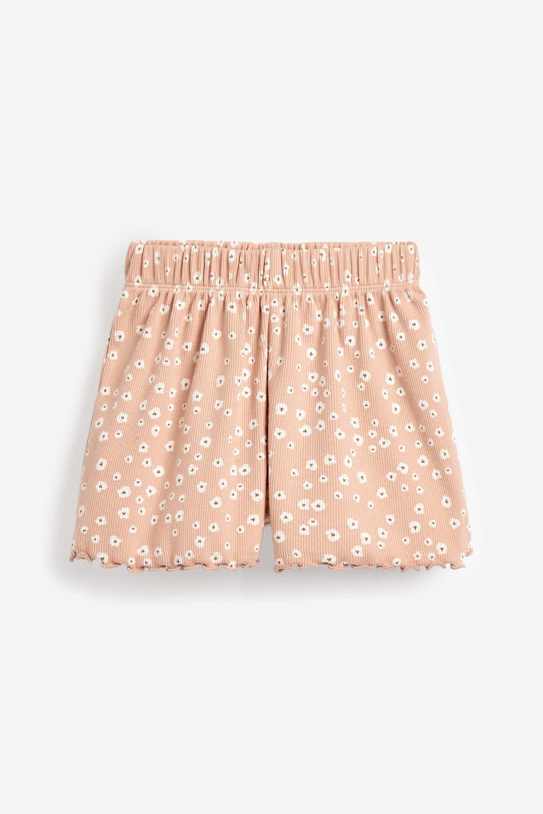 Neutral Ditsy 3 Pack Rib Jersey Shorts (3mths-7yrs)