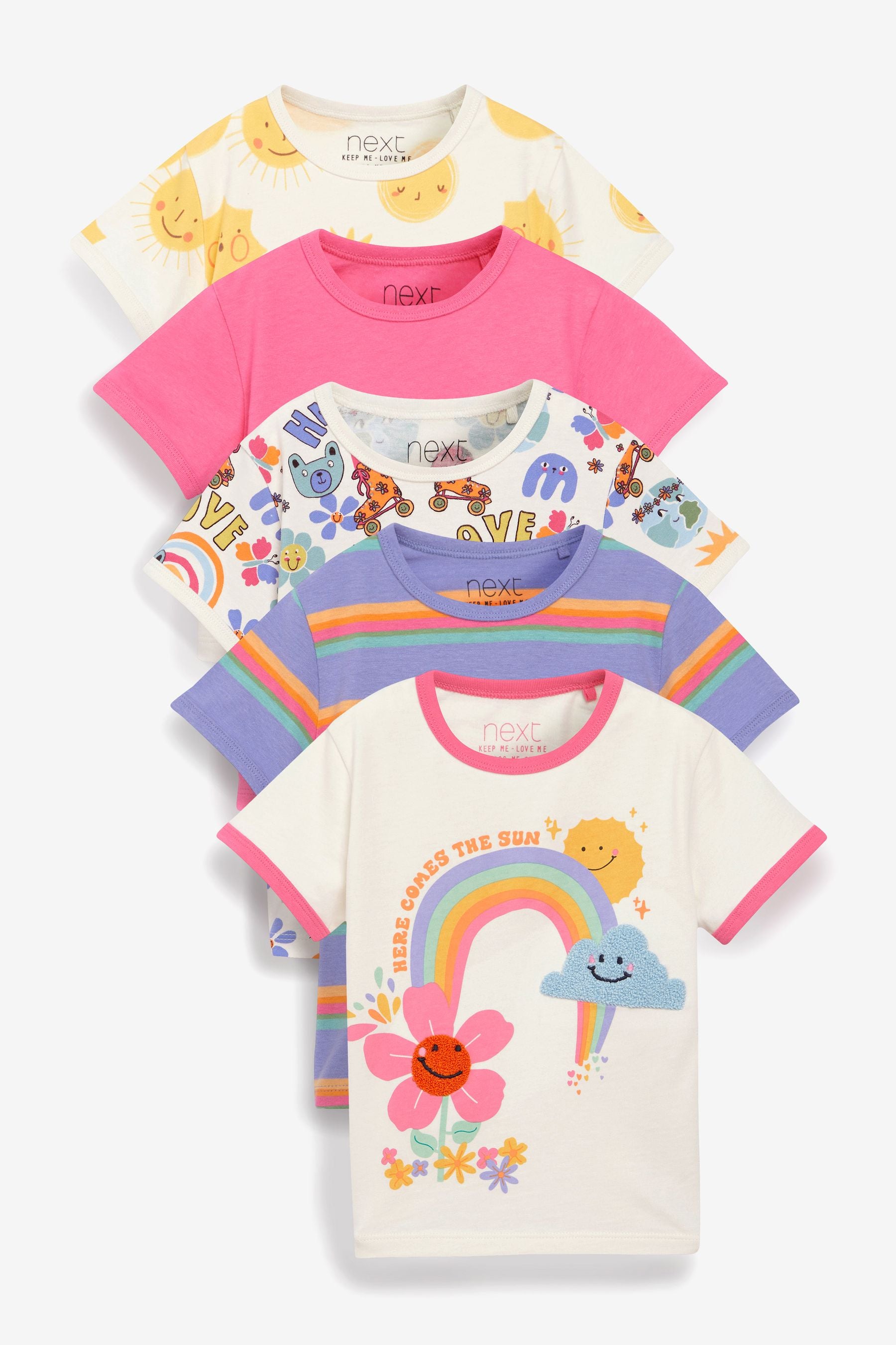 Multi Retro 5 Pack T-Shirts (3mths-7yrs)