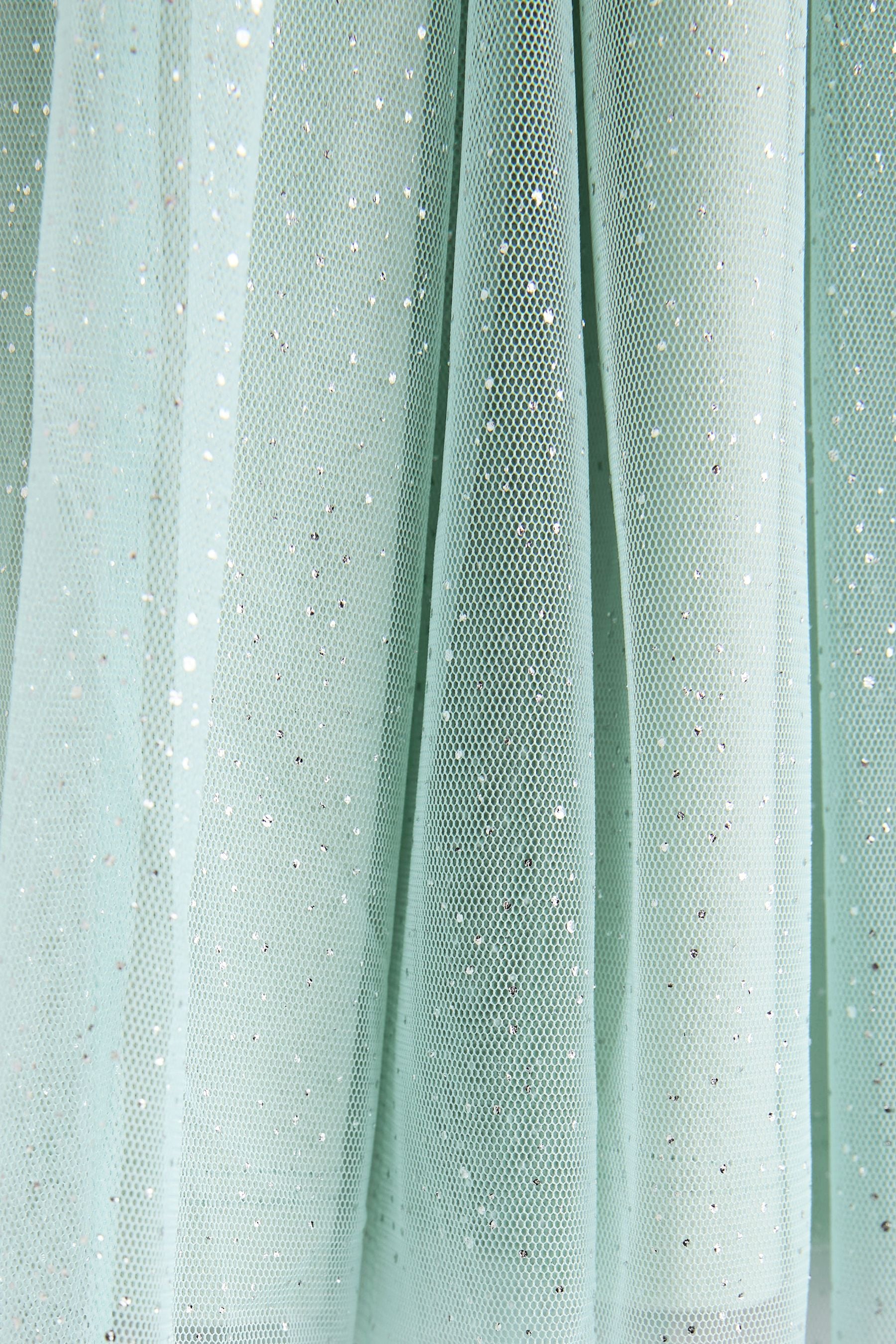 Mint Green Short Sleeve Sequin Glitter Dress (3-12yrs)