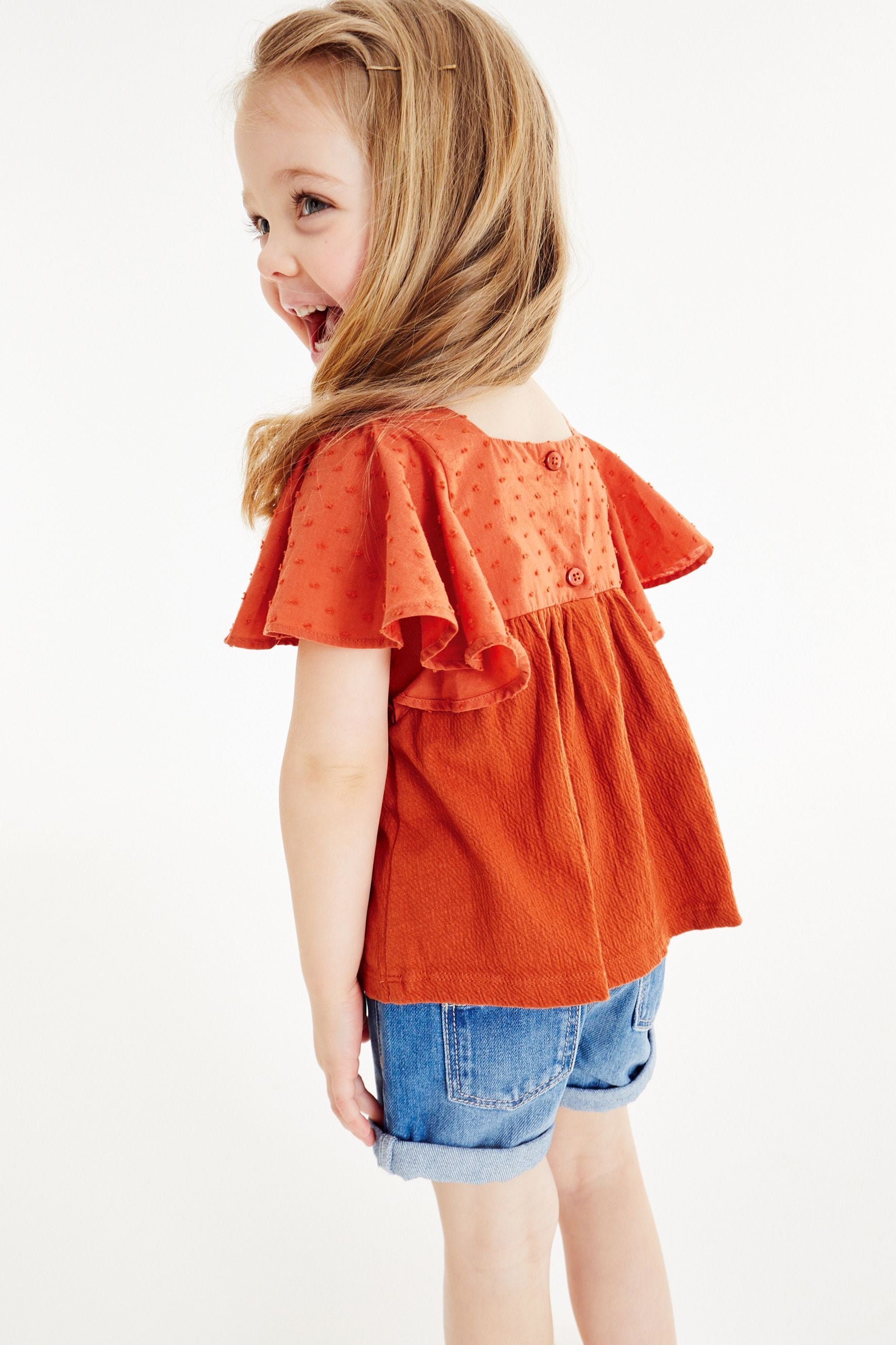 Burnt Orange Jersey Tassel Blouse (3mths-7yrs)