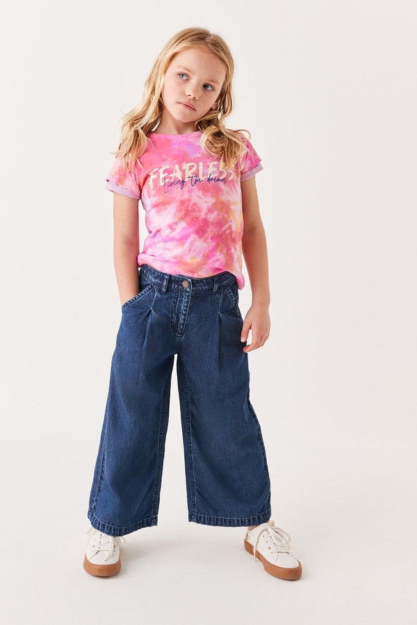 Dark Wash Denim Wide Leg Trousers (3-16yrs)