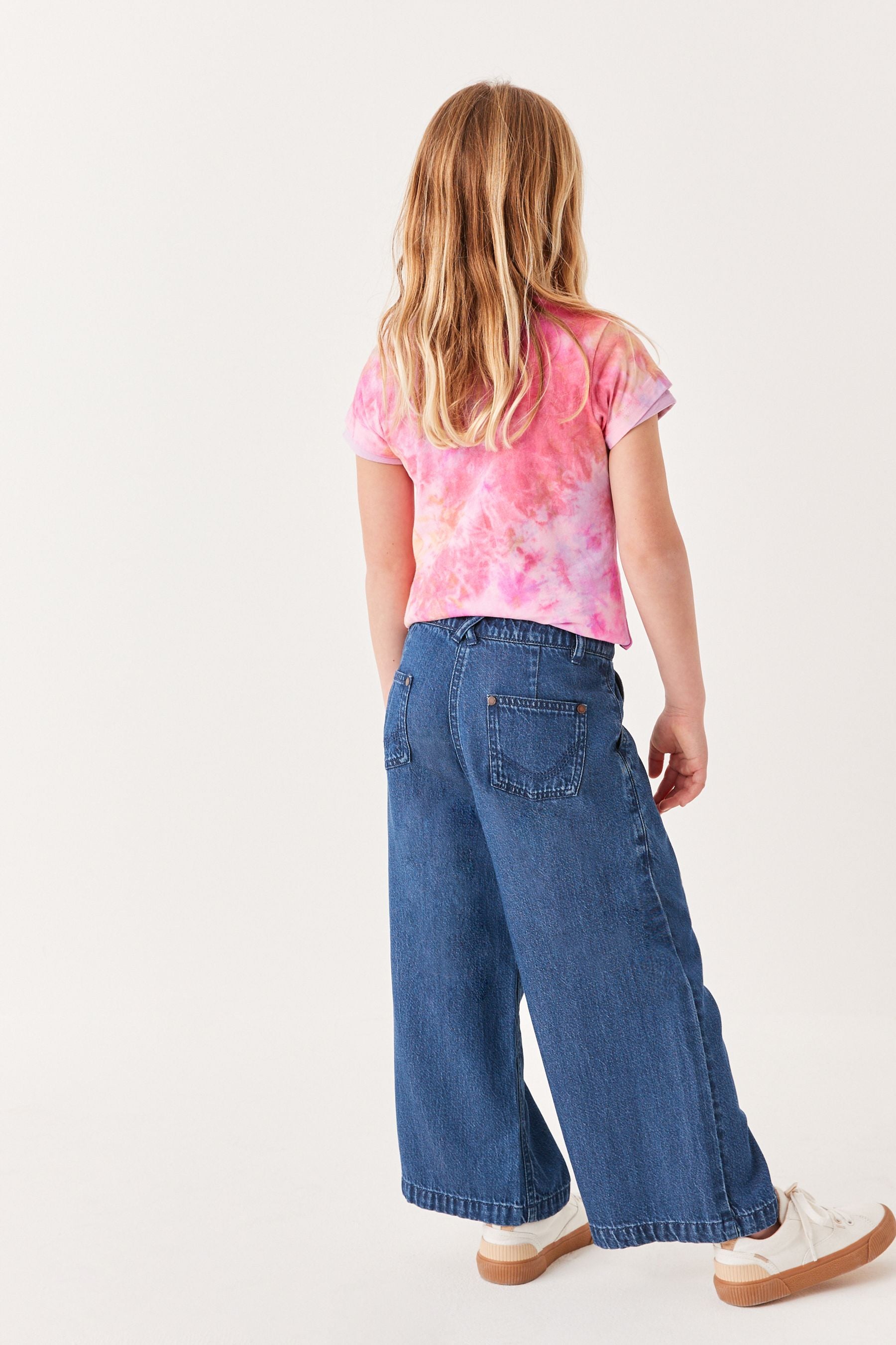 Dark Wash Denim Wide Leg Trousers (3-16yrs)