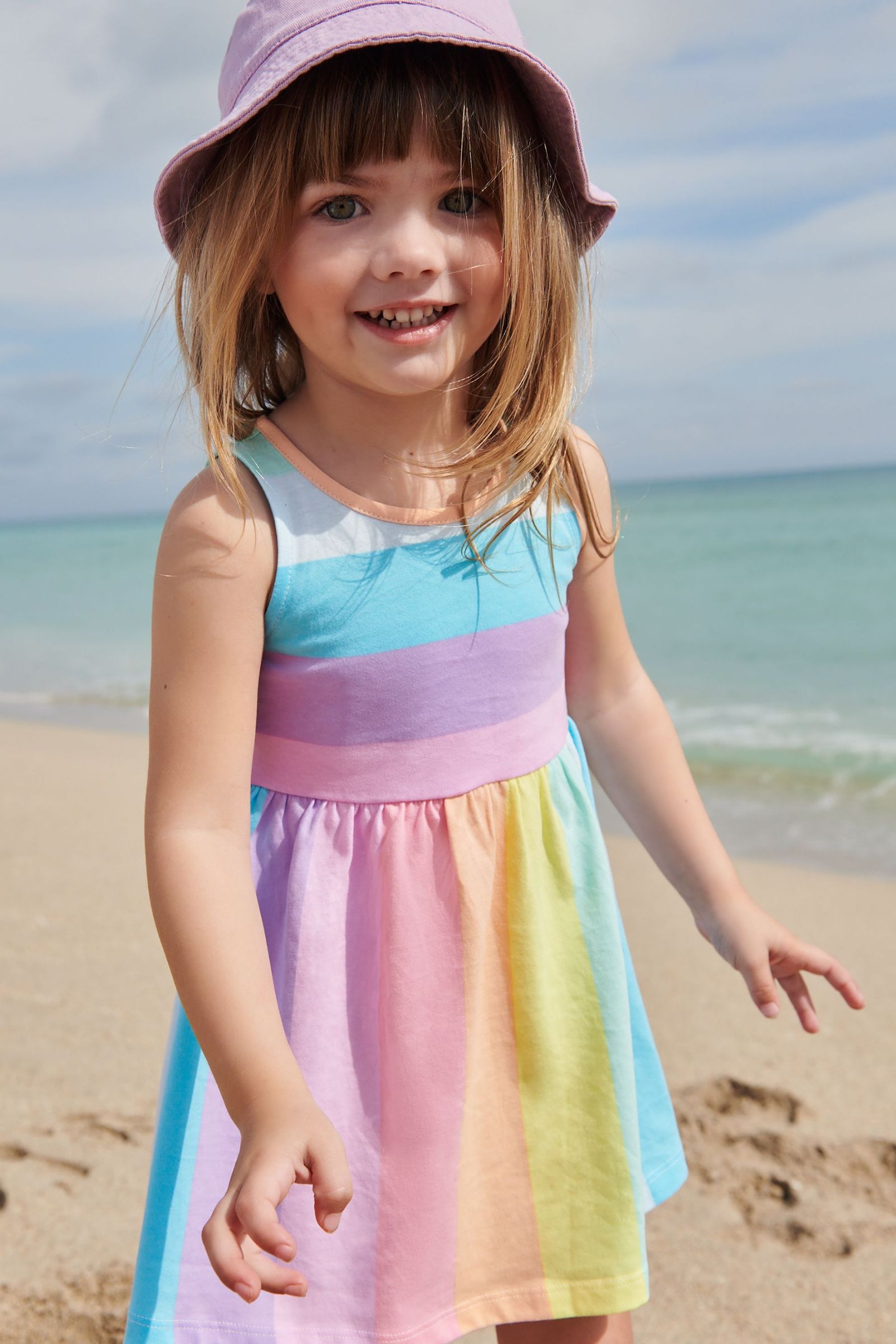 Rainbow Sleeveless Jersey Dress (3mths-7yrs)