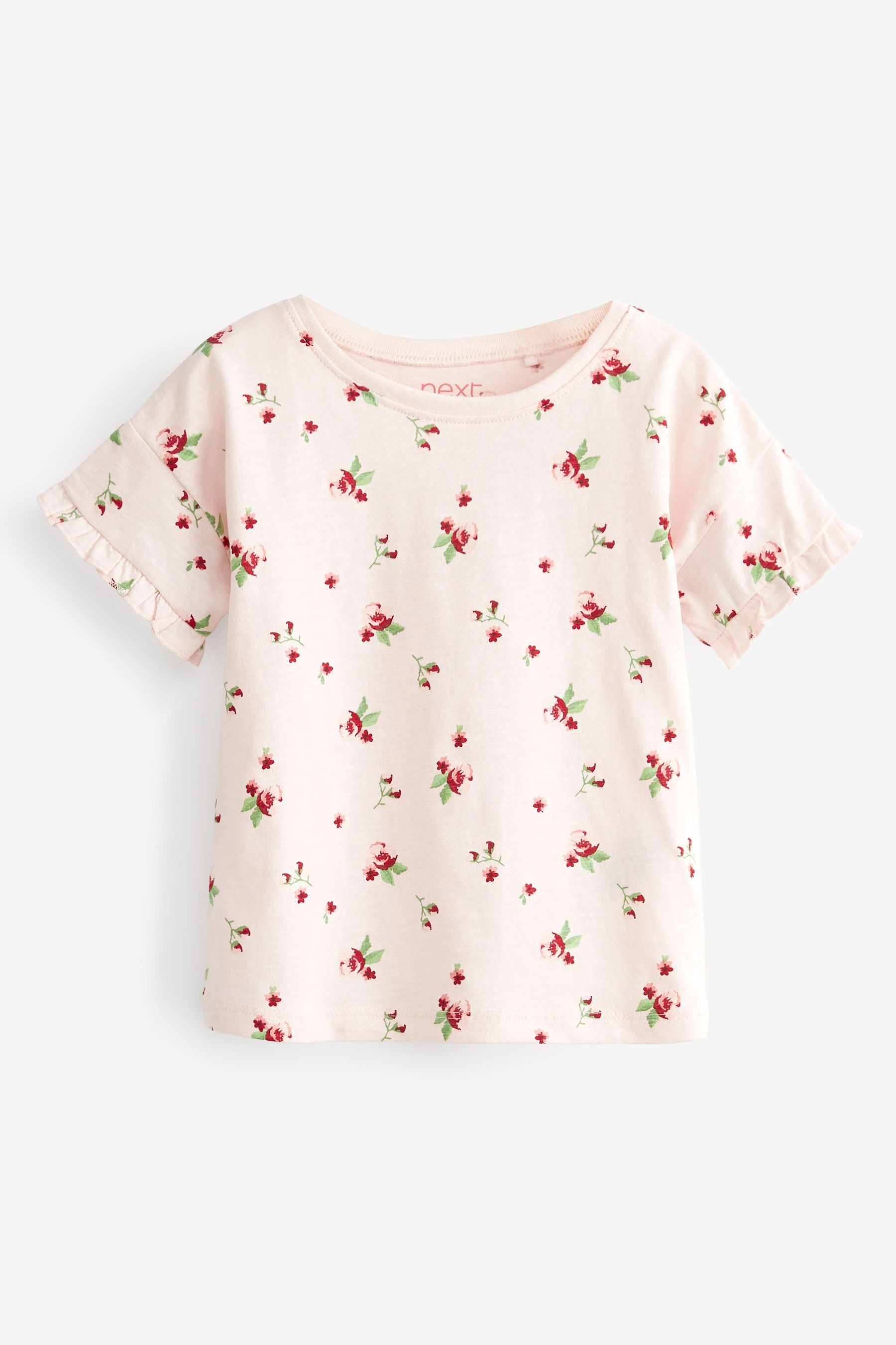 Pink/Red Floral 5 Pack T-Shirts (3mths-7yrs)