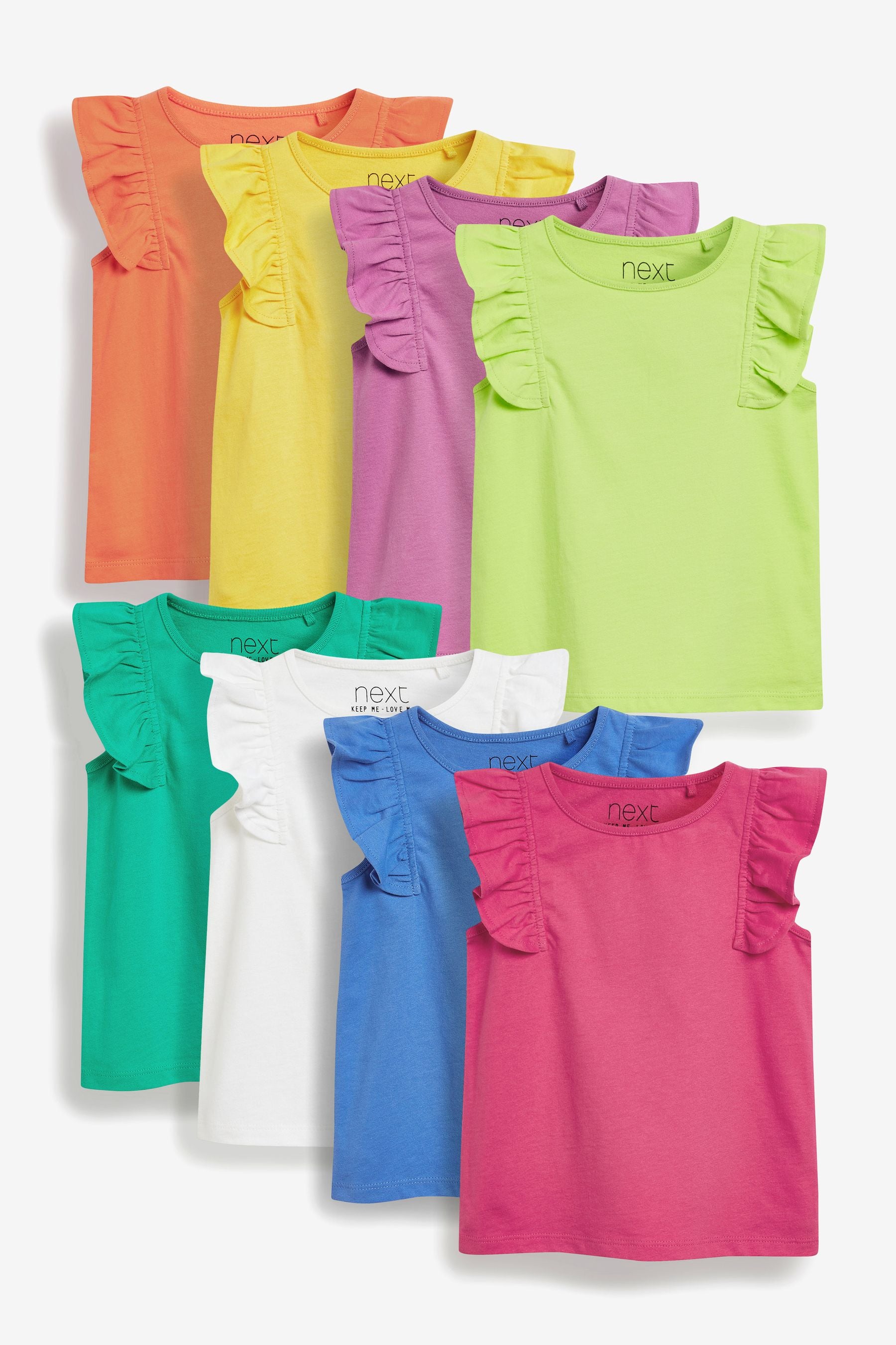 Multi Brights 8 Pack Cotton Basic Vests (3mths-7yrs)