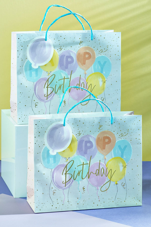 Multi 2 Pack Pastel Balloon Gift Bags