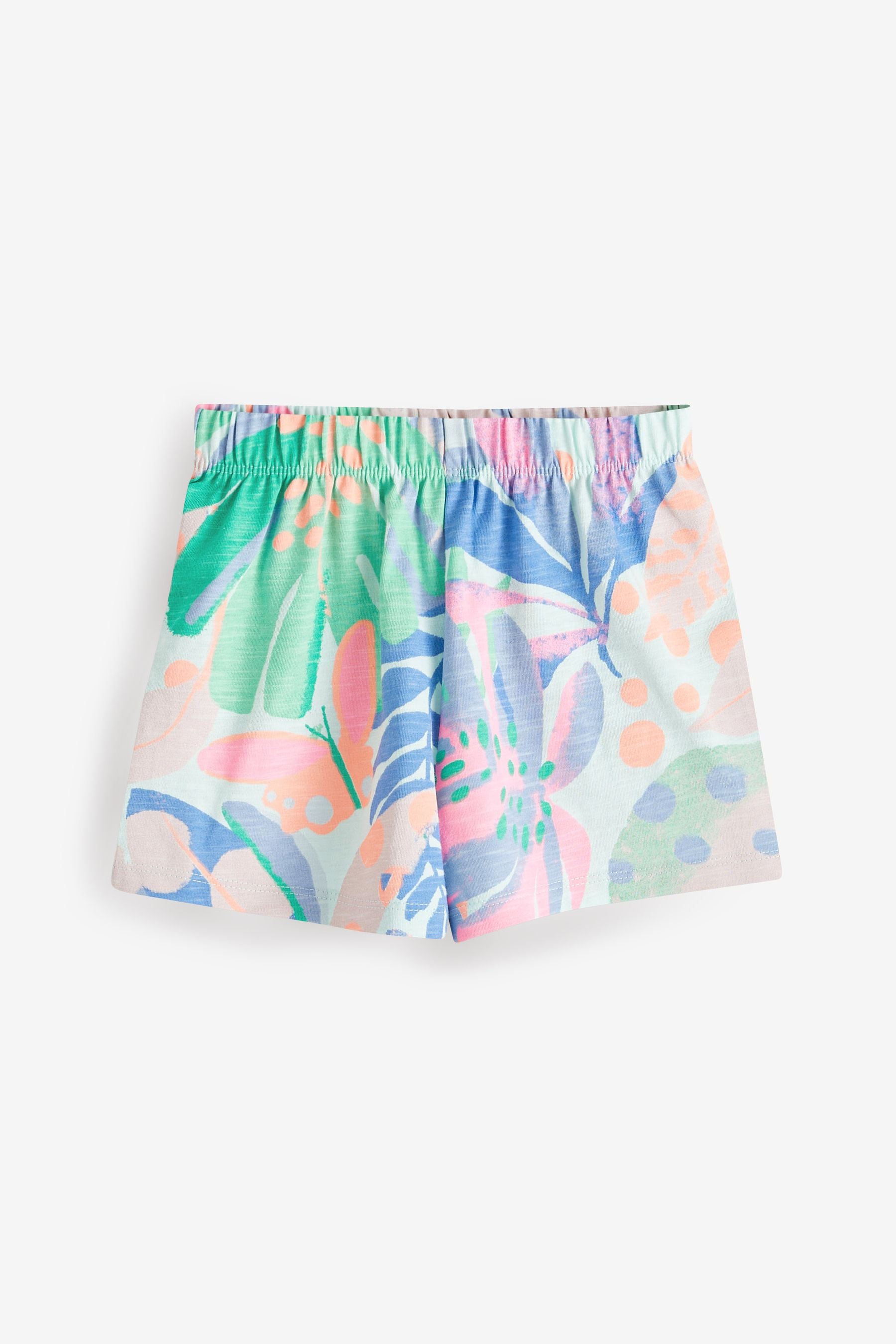 Mint Green/Pink Tropical 5 Pack Jersey Shorts (3mths-7yrs)