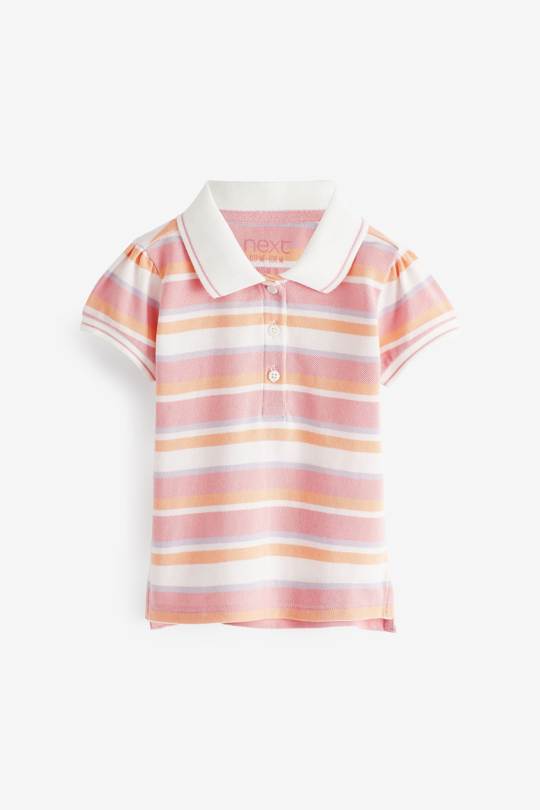 Pink/Lilac Purple/White 3 Pack Polo Tops (3mths-7yrs)