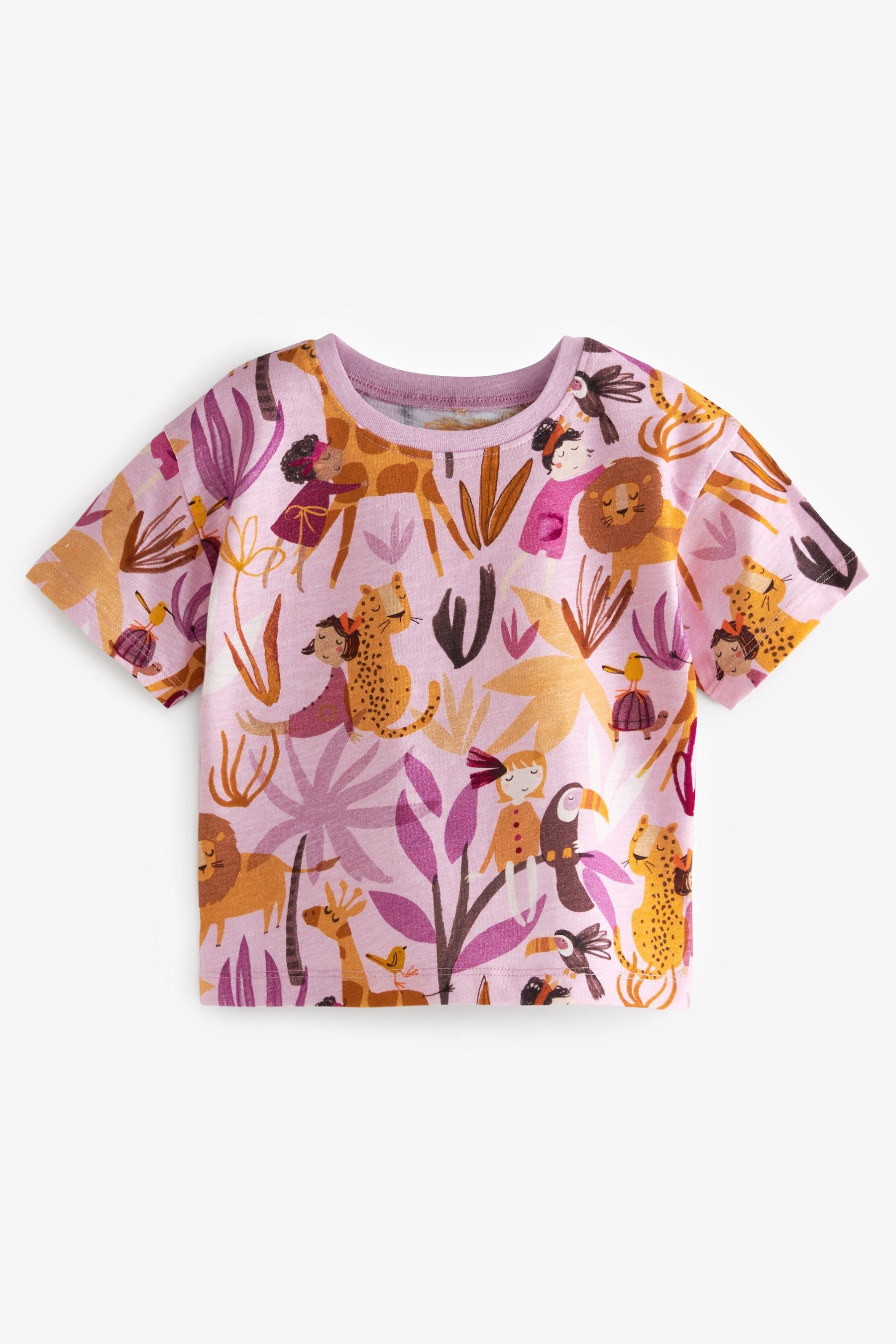 Purple Safari 5 Pack T-Shirts (3mths-7yrs)