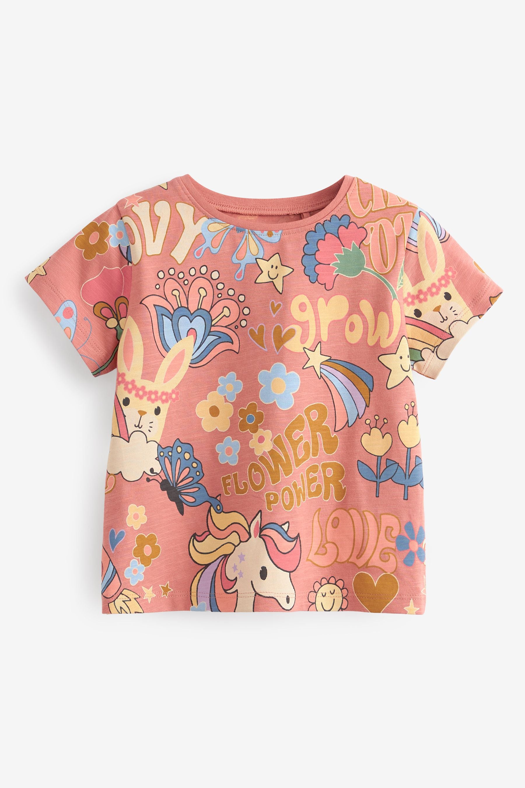 Retro Character Short Sleeve Cotton T-Shirt (3mths-7yrs)