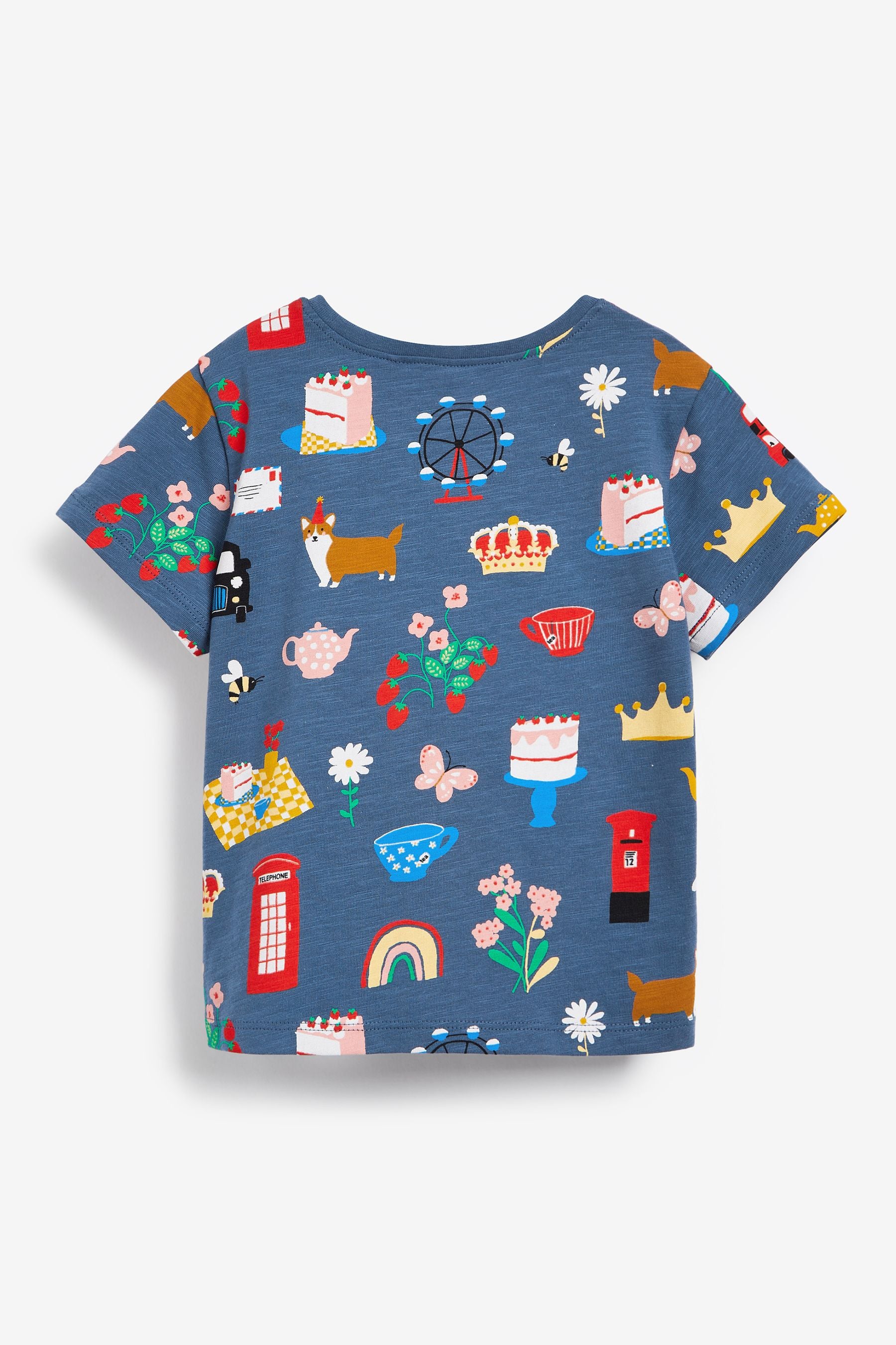 Blue Royal/London Short Sleeve Cotton T-Shirt (3mths-7yrs)